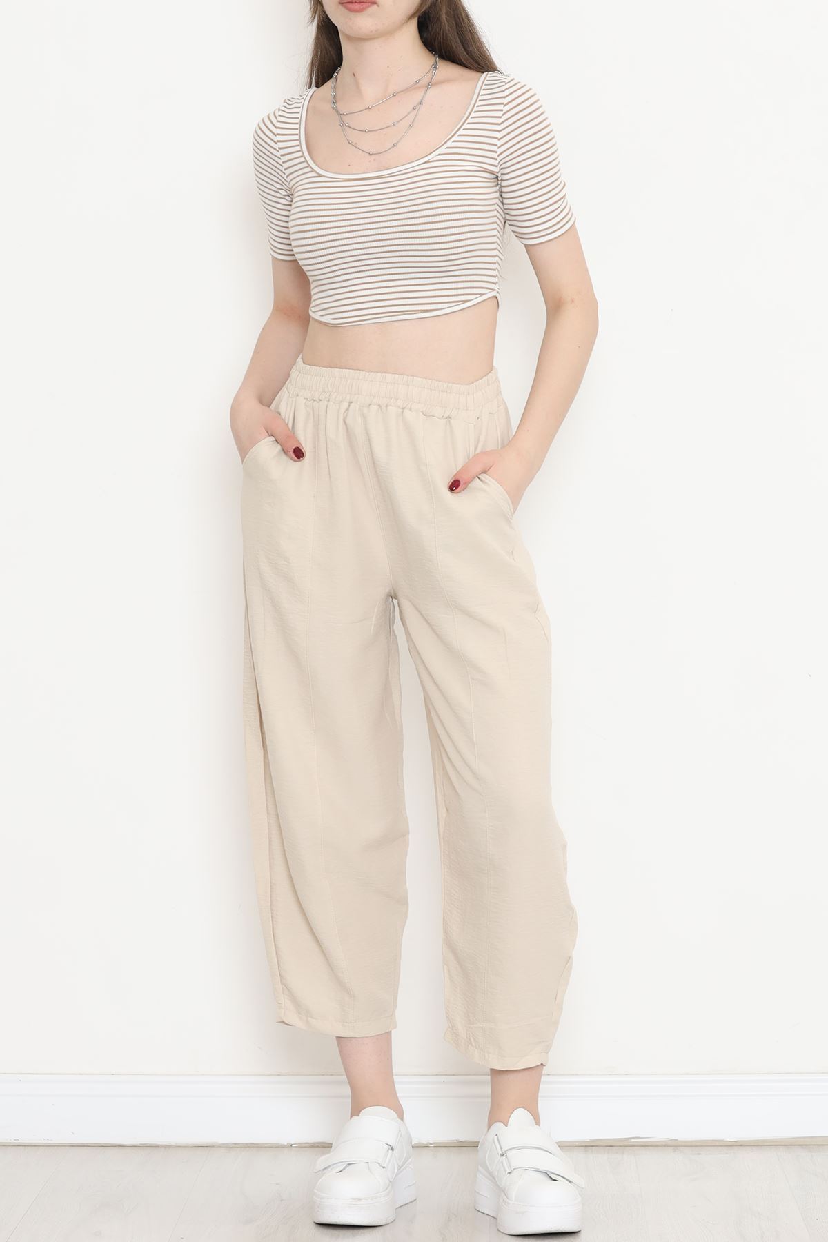 Çımalı Şalvar Pantolon Taş - 320.1247.