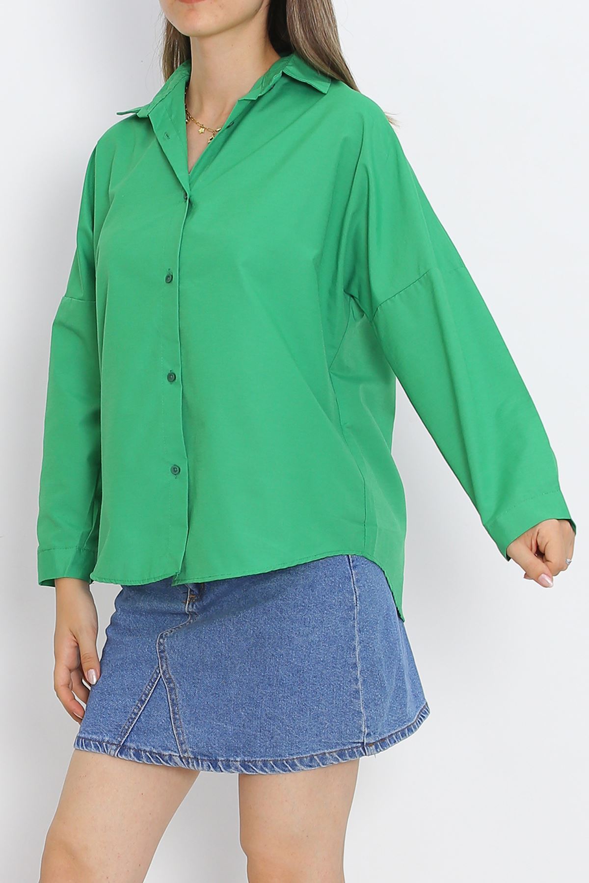 Oversize Gömlek Yeşil10 - 18934.1247.