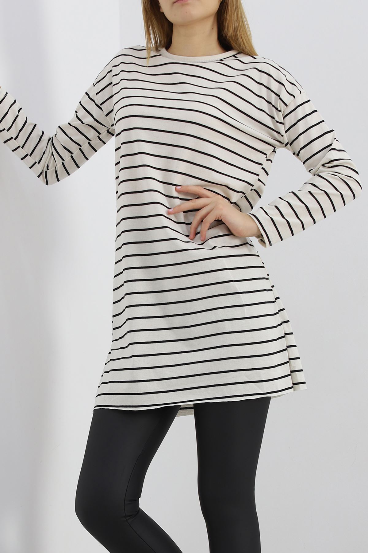 Çizgili Tunik Ekru - 11313.1567.
