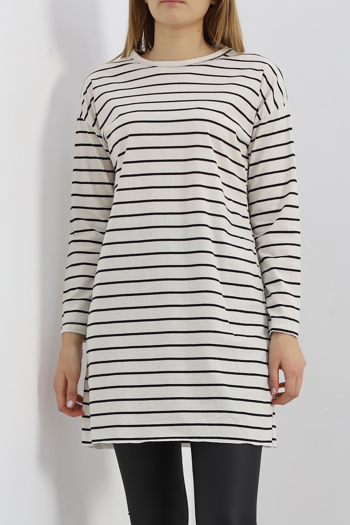Çizgili Tunik Ekru - 11313.1567.