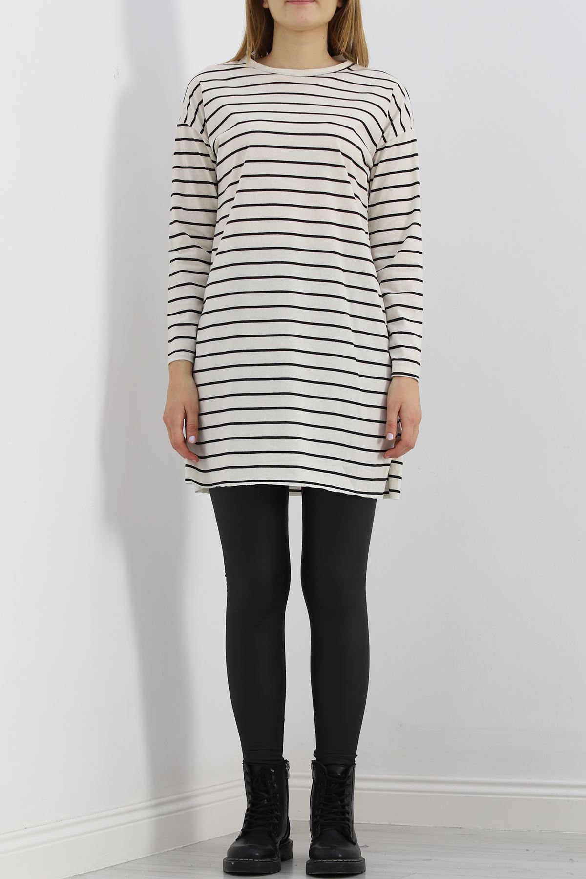 Çizgili Tunik Ekru - 11313.1567.