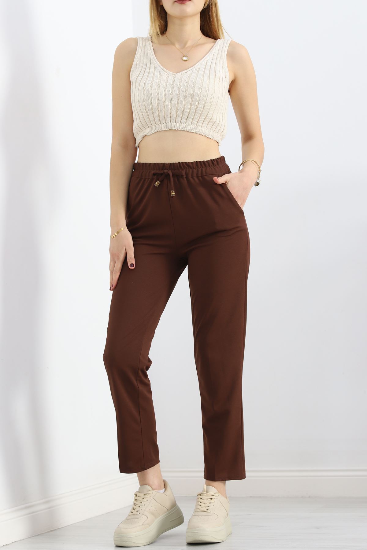 Beli Lastikli Pantolon Koyukahve - 9189.1605.