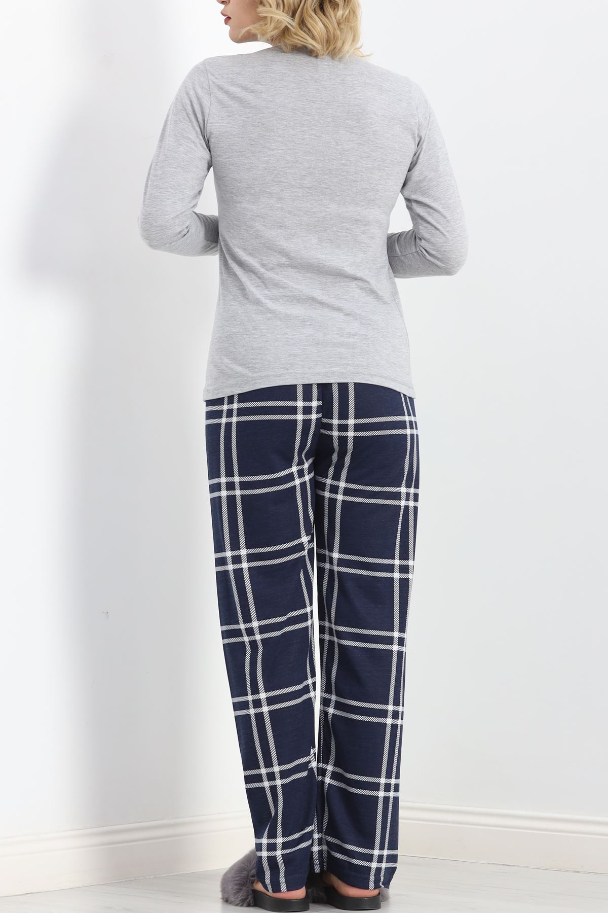 Baskılı Rotasyon Pijama Takımı Griçizgili - 151.1287.