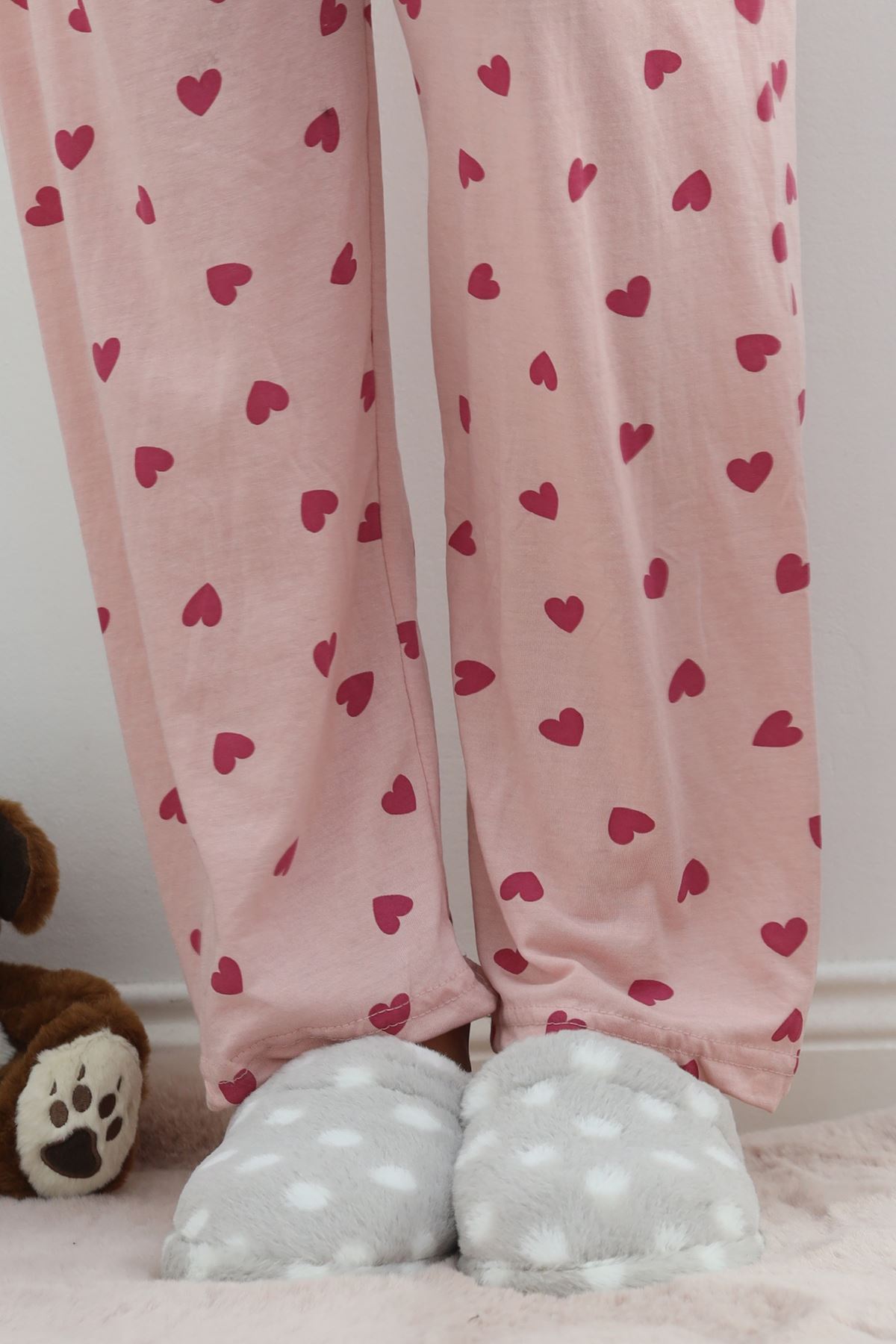 Puanlı Peluş Terlik Gri - 12363.264.