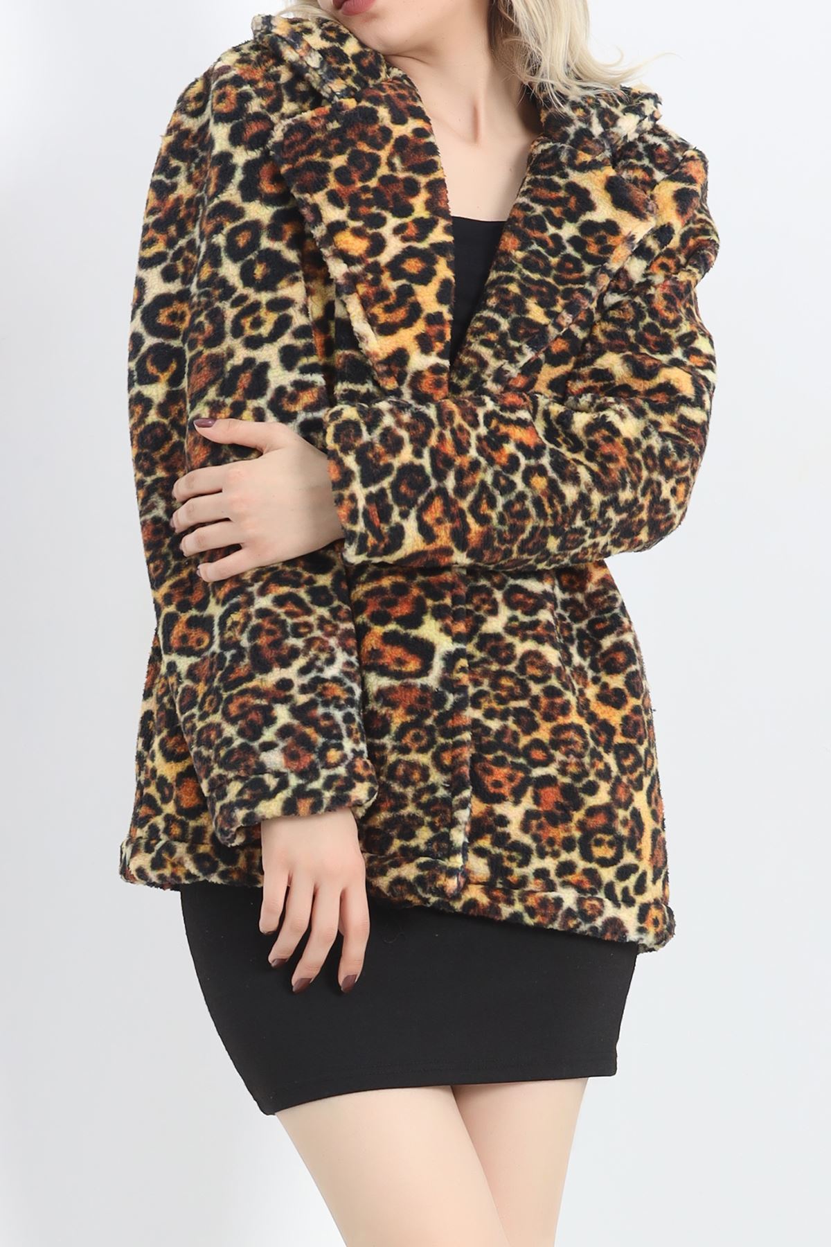 Astarlı Peluş Ceket Leopar - 12725.148.