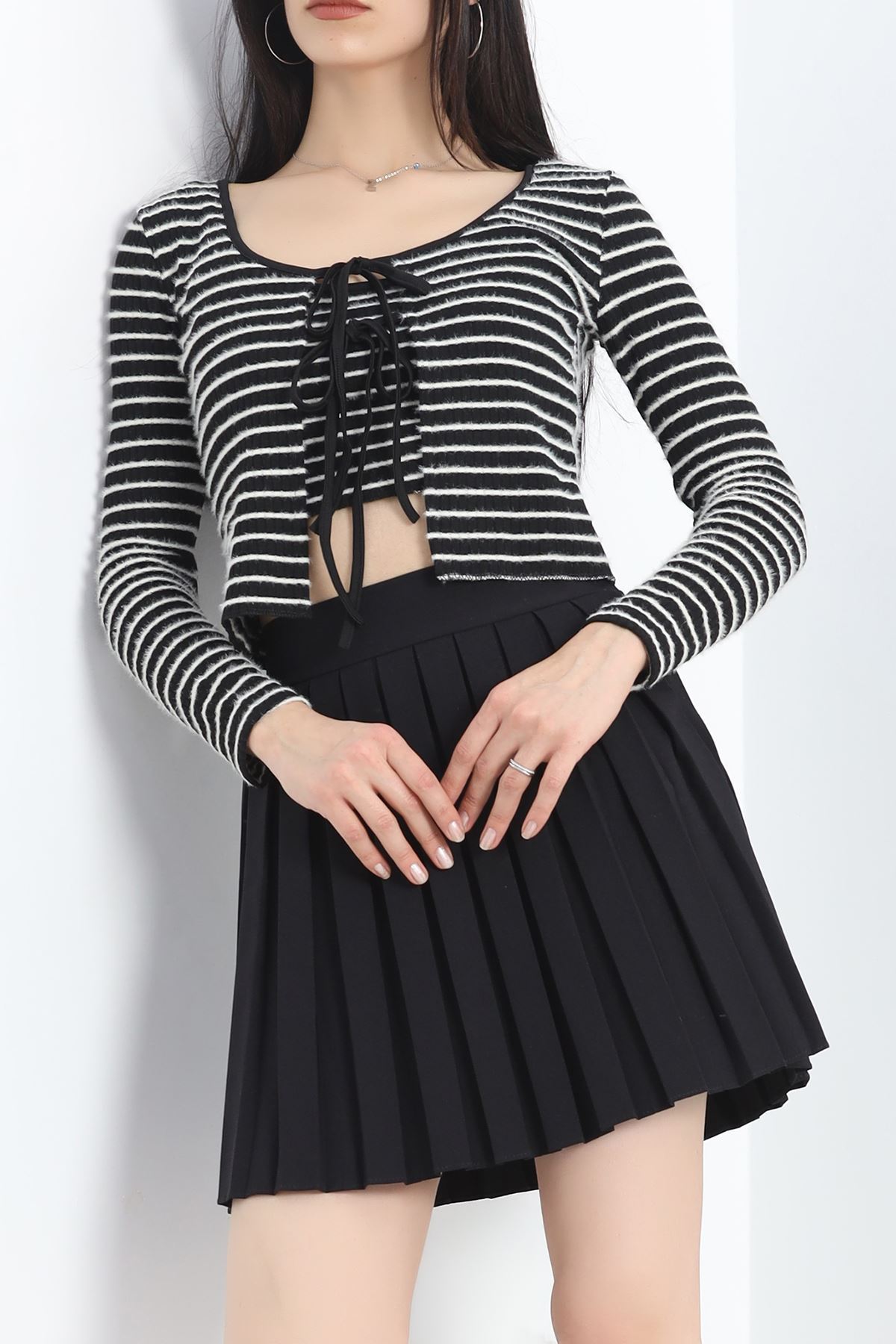 Atletli Crop Ceket Takım Siyah - 12757.148.