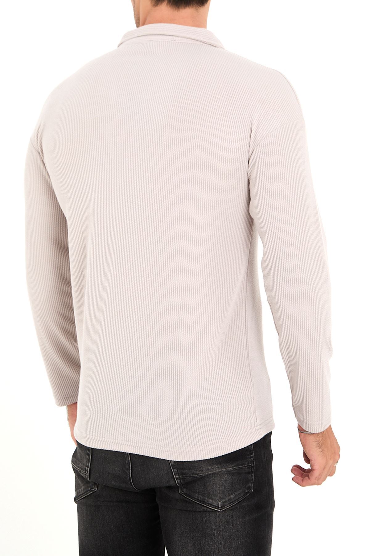 Polo Yaka Uzun Kol Erkek Sweatshirt Dumangri - 20127.1874.