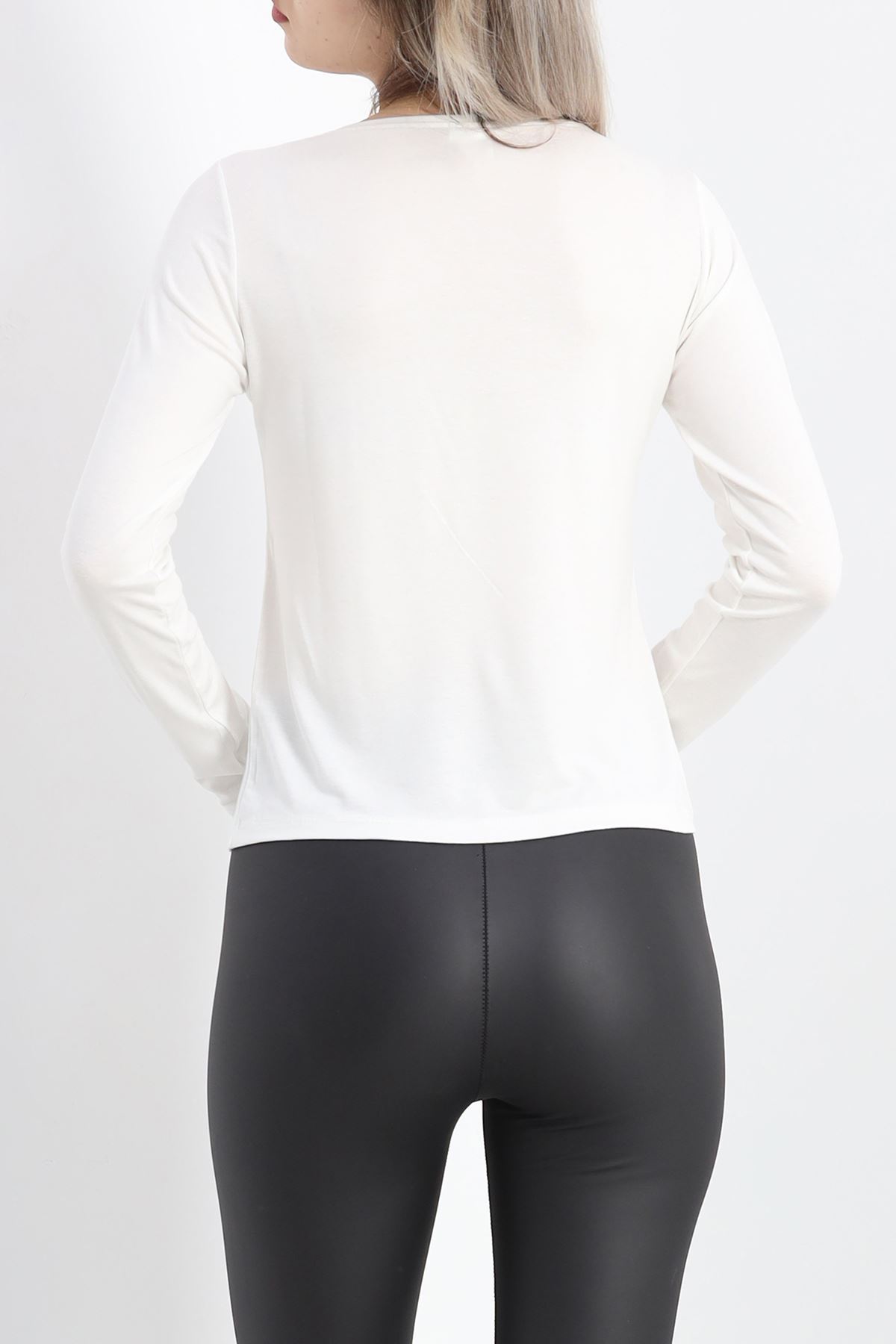 Kare Yaka Viskon Body Ekru - 20151.1778.