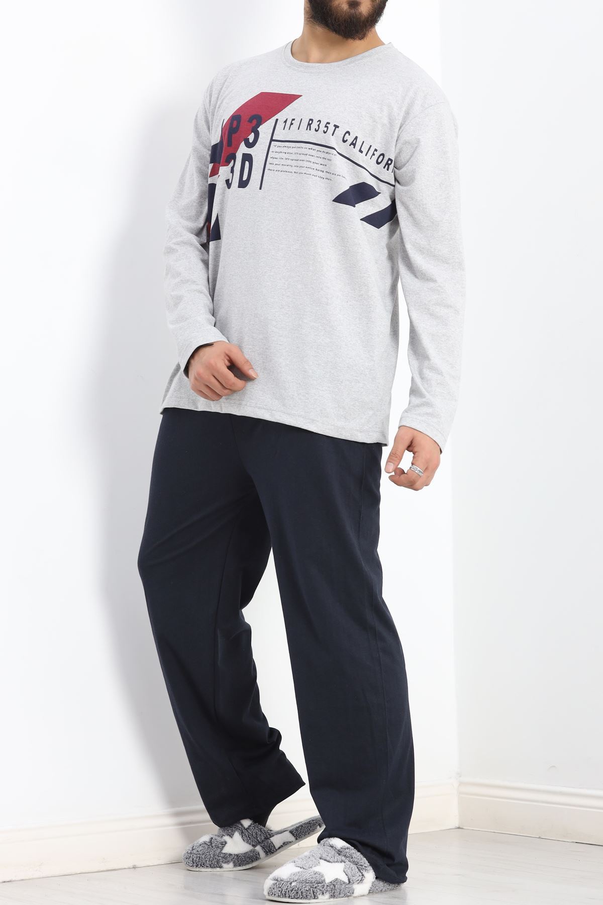 Erkek Pijama Takımı Gri - 20221.1838.