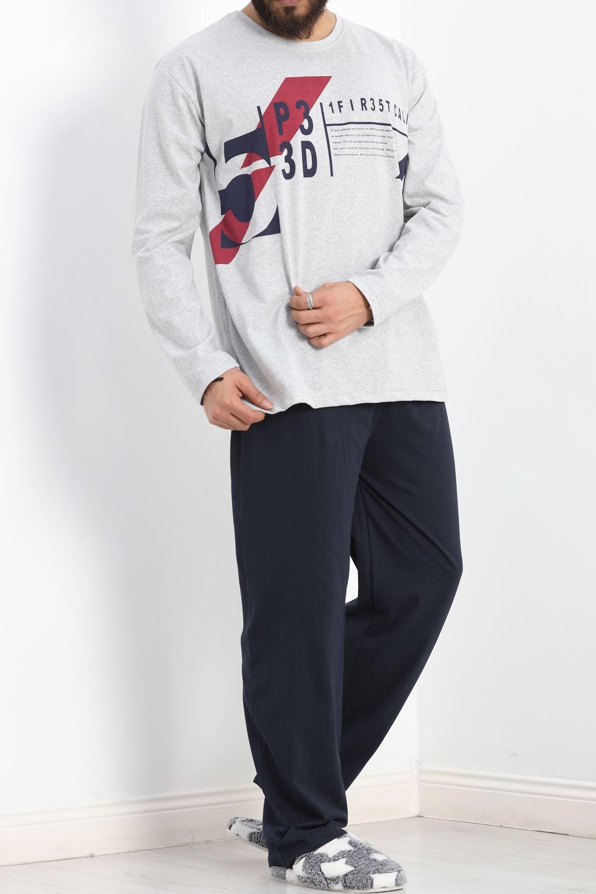 Erkek Pijama Takımı Gri - 20221.1838.