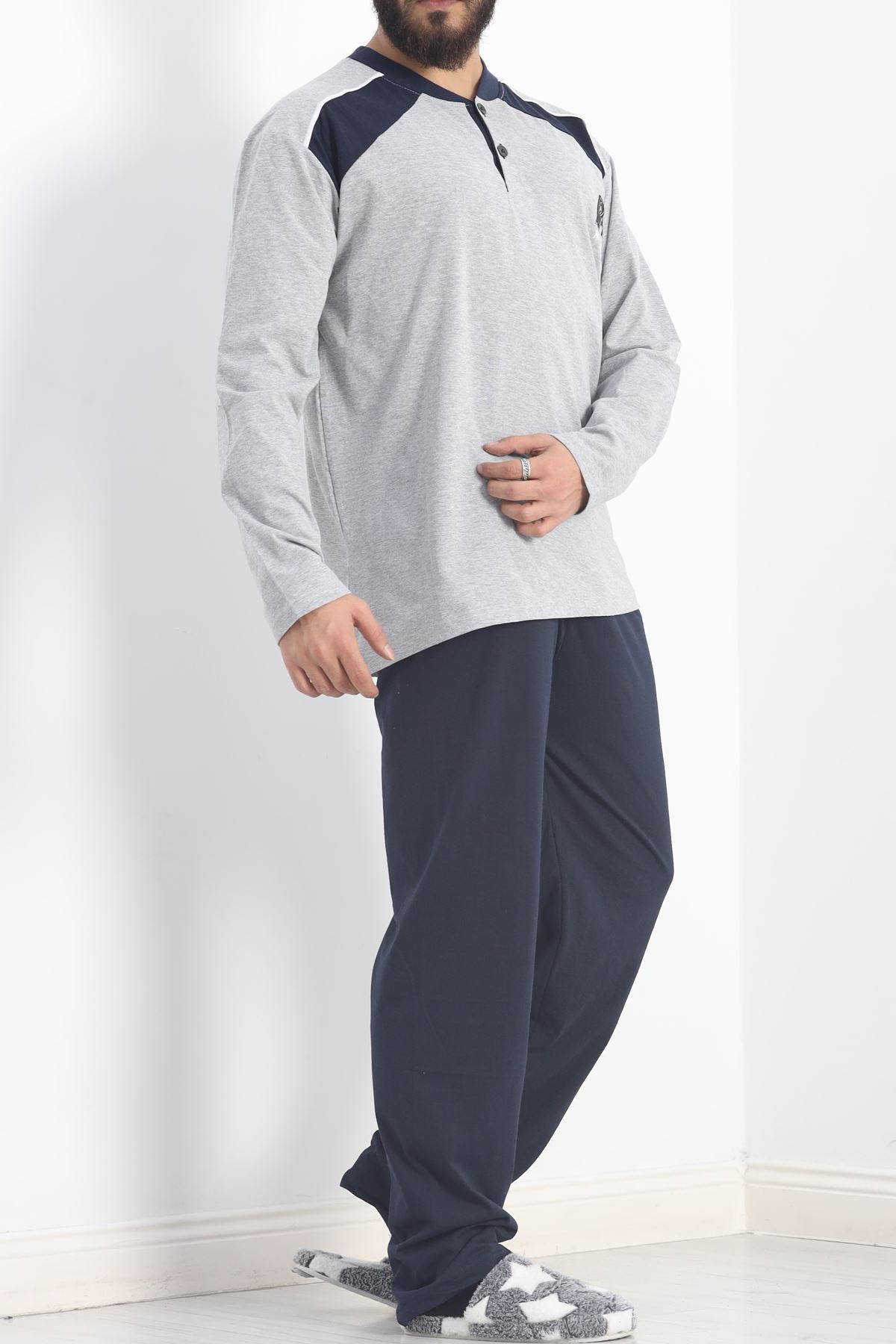 Erkek Pijama Takımı Gri - 20215.1838.