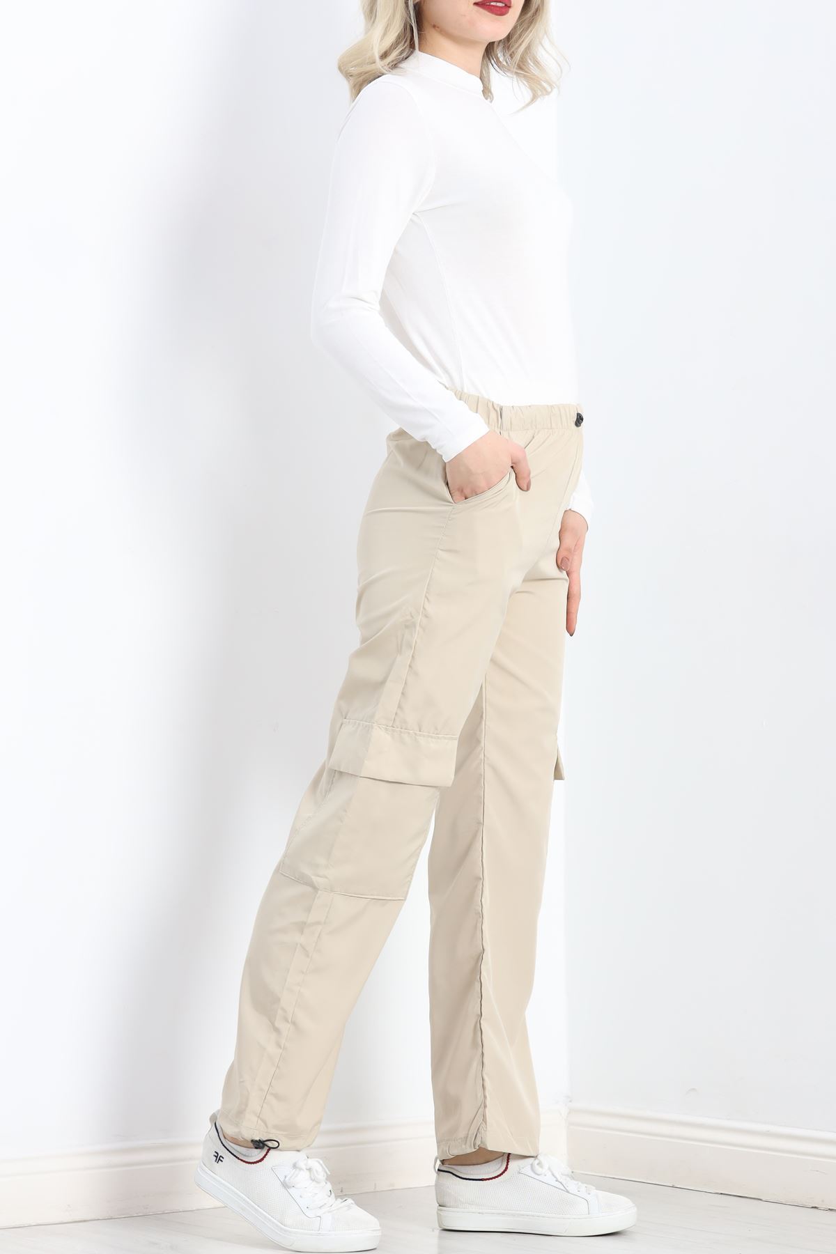Kargo Cep Paraşüt Kumaş Pantolon Taş - 931.1247.