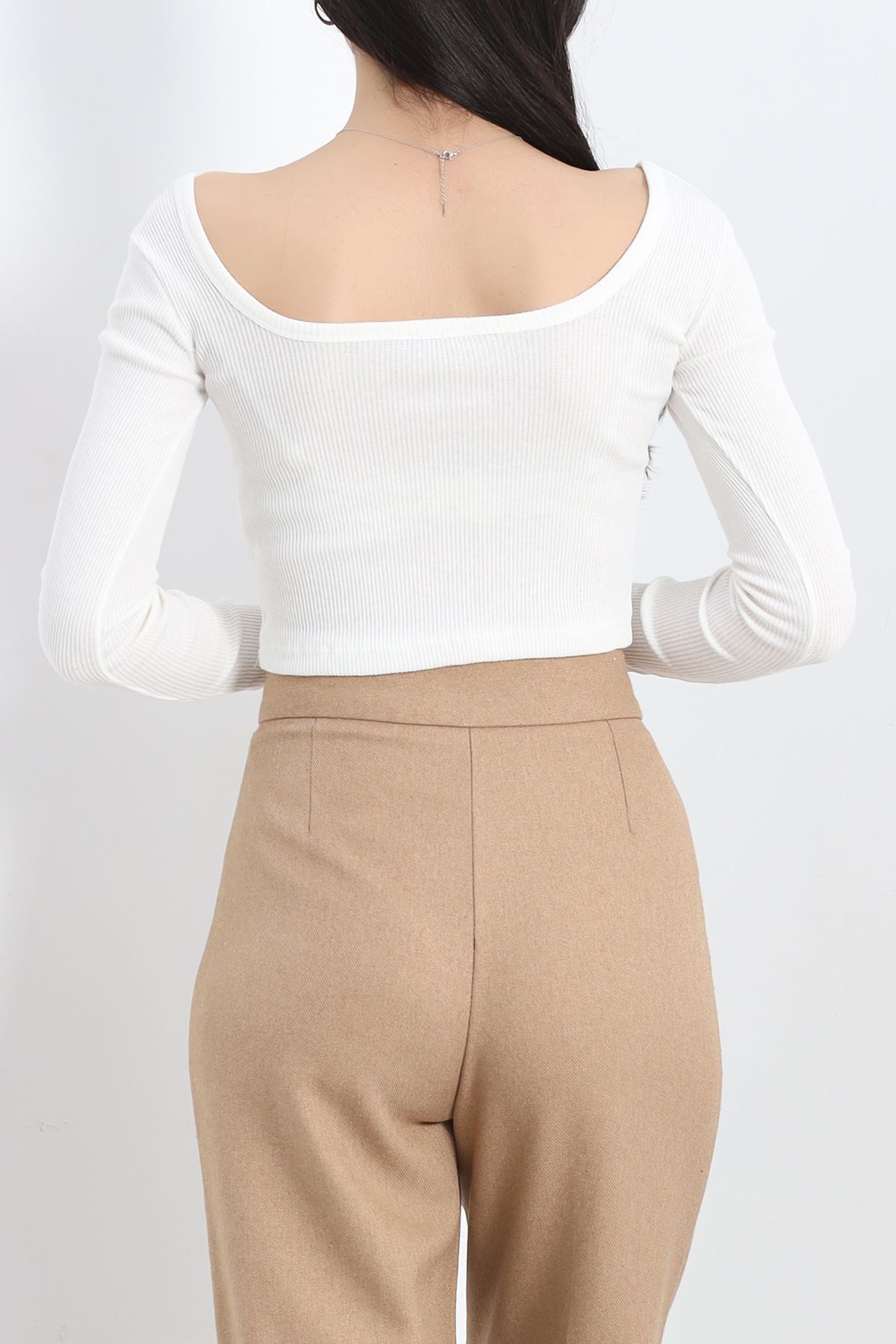 Kare Yaka Crop Body Ekru - 19338.1567.