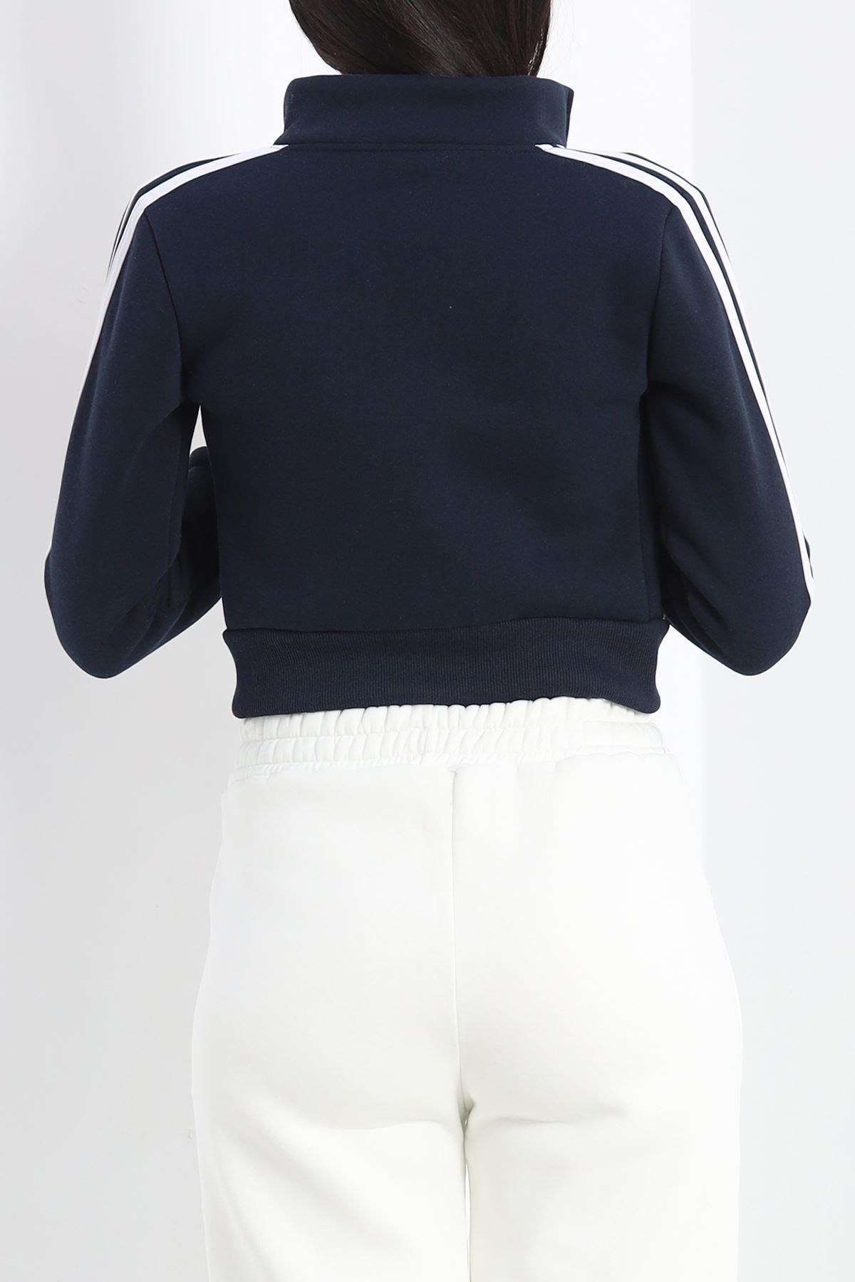 Üç İplik İçi Tüylü Sweat Lacivert - 20112.1287.