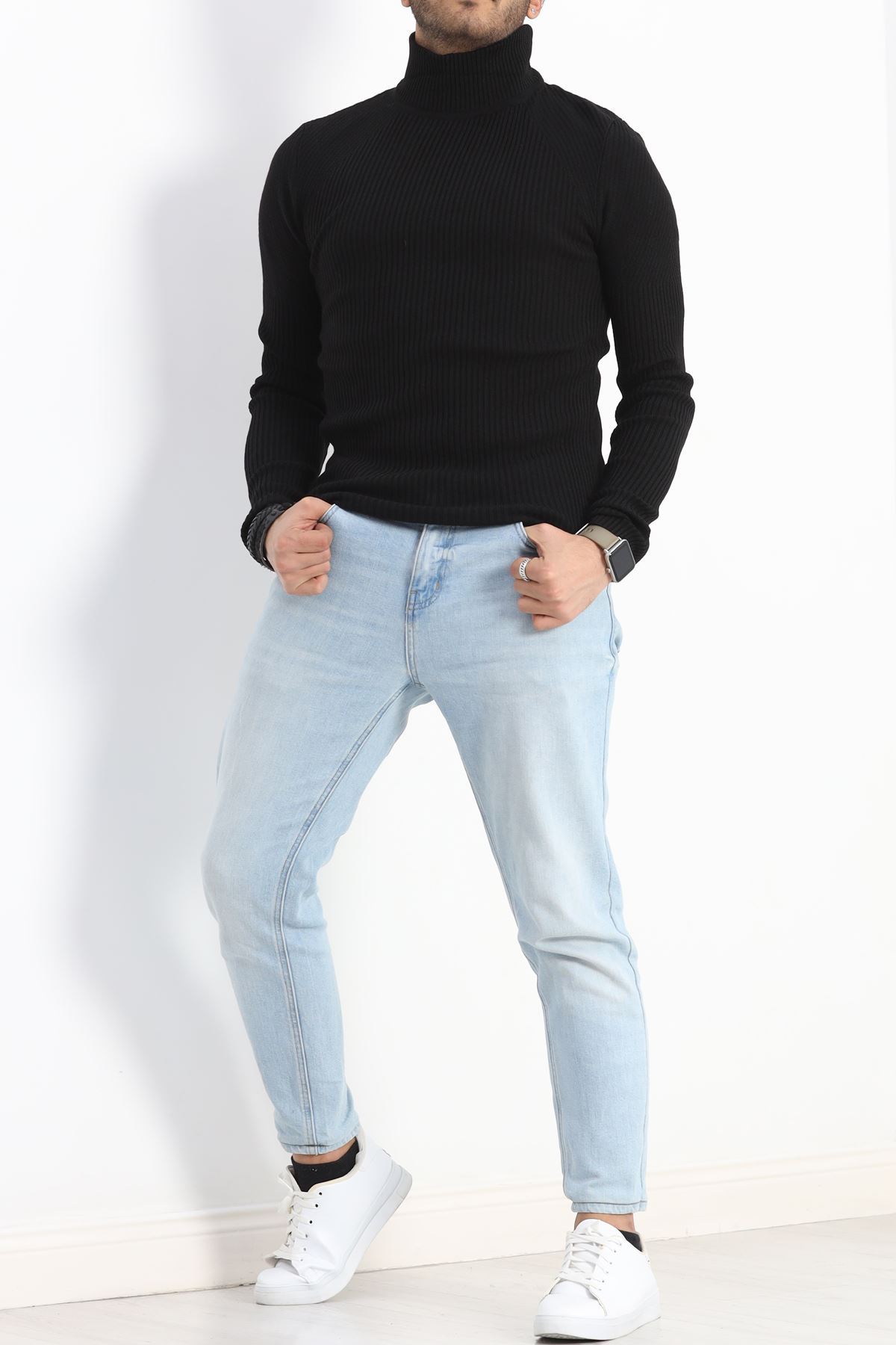 Yarım Balıkçı Erkek Triko Body Siyah - 20371.1874.