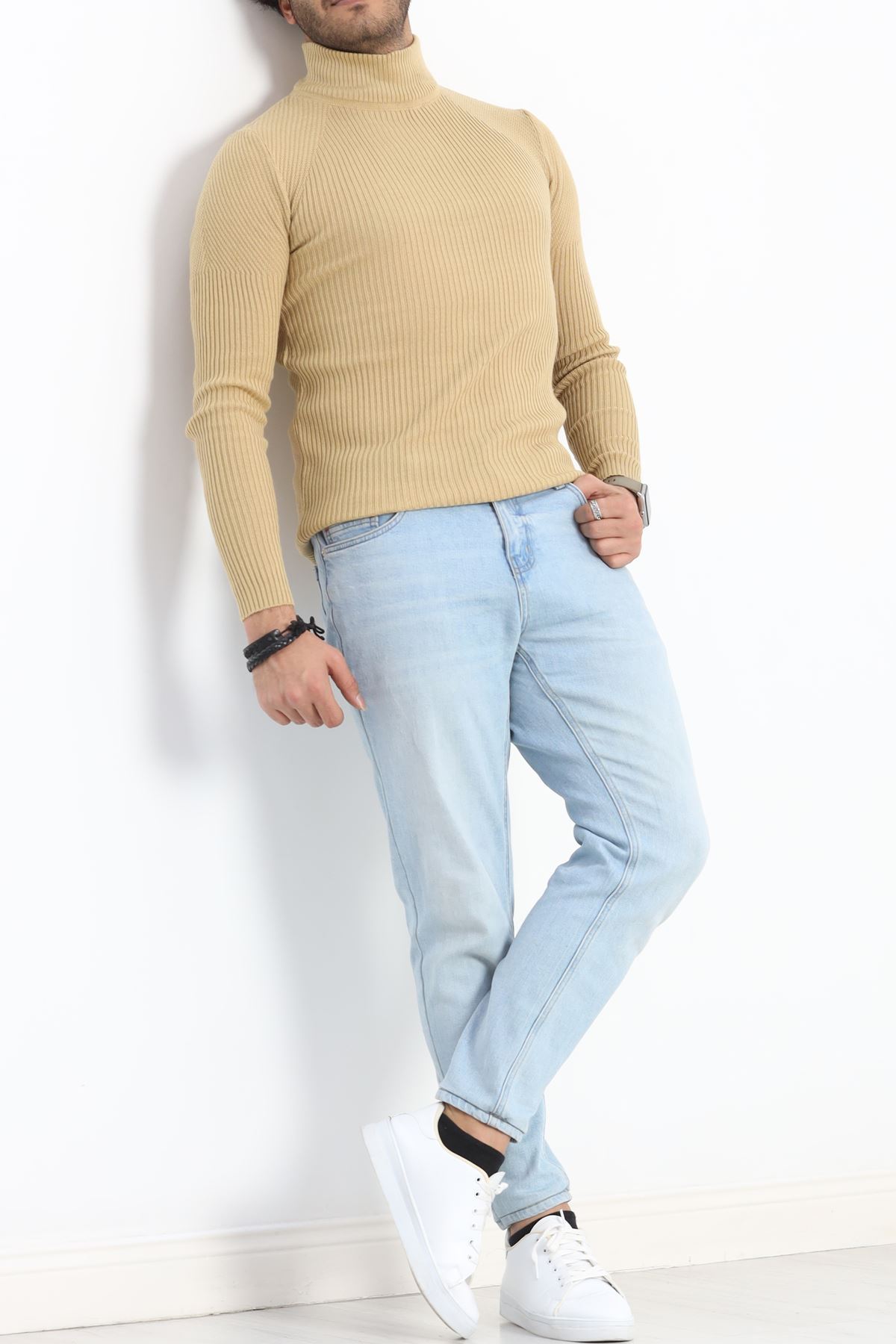 Yarım Balıkçı Erkek Triko Body Camel - 20371.1874.