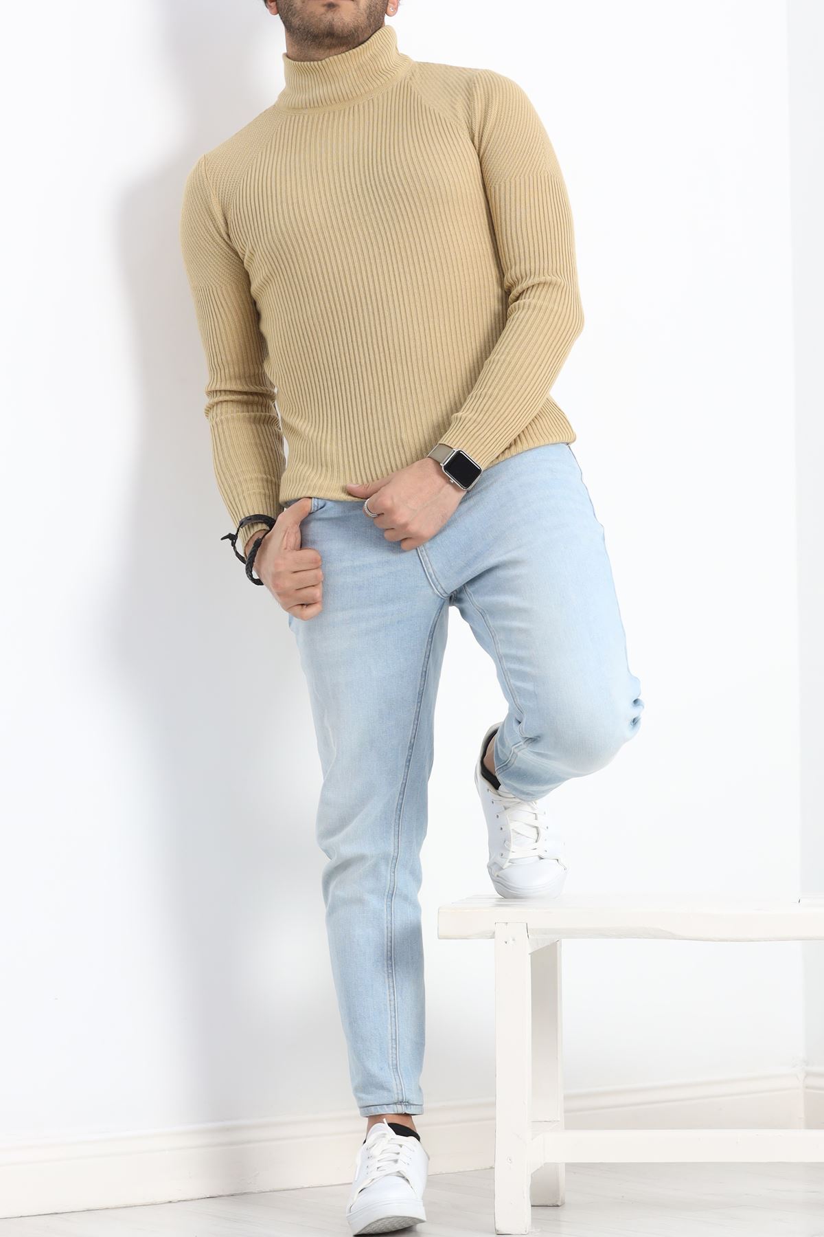 Yarım Balıkçı Erkek Triko Body Camel - 20371.1874.