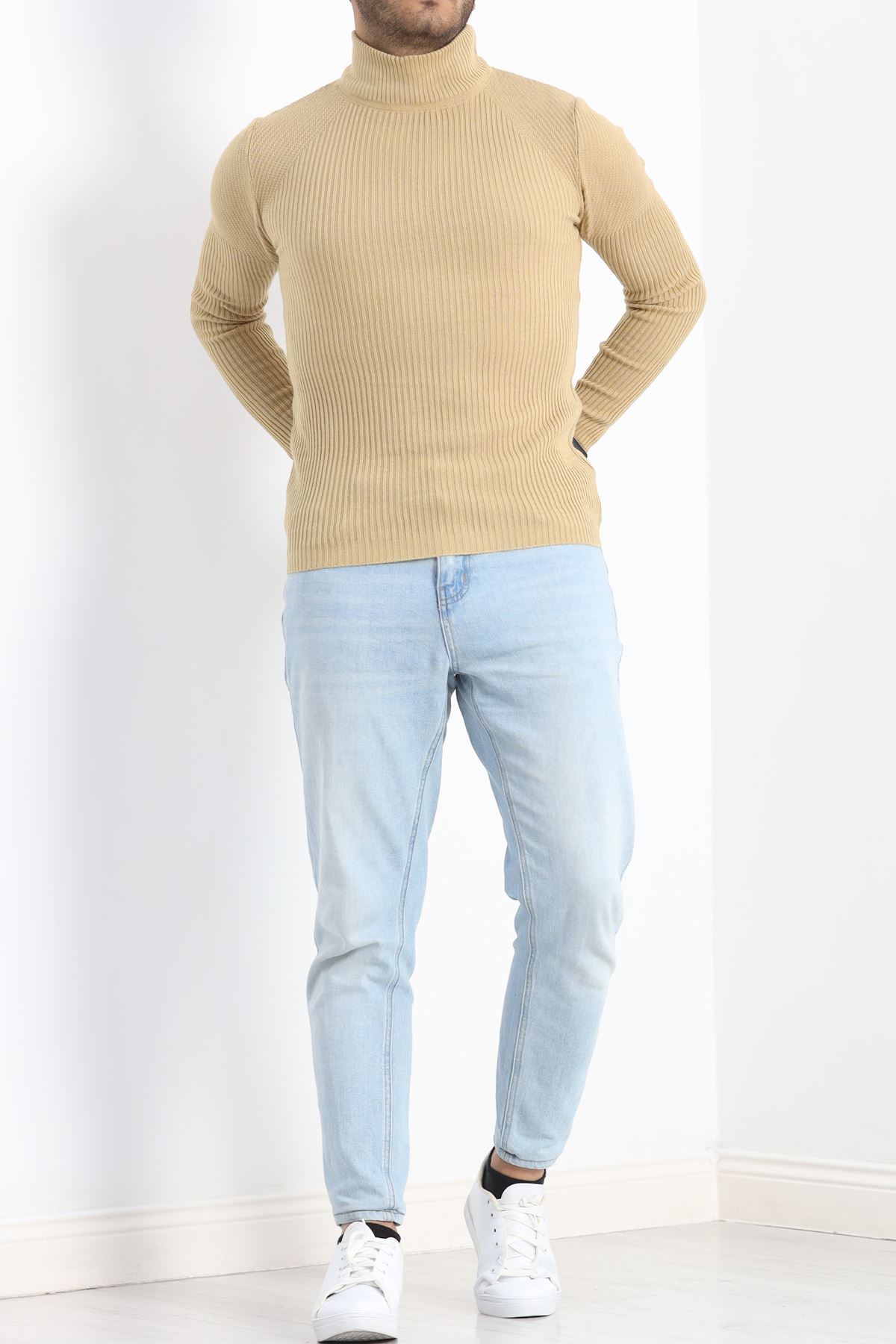 Yarım Balıkçı Erkek Triko Body Camel - 20371.1874.