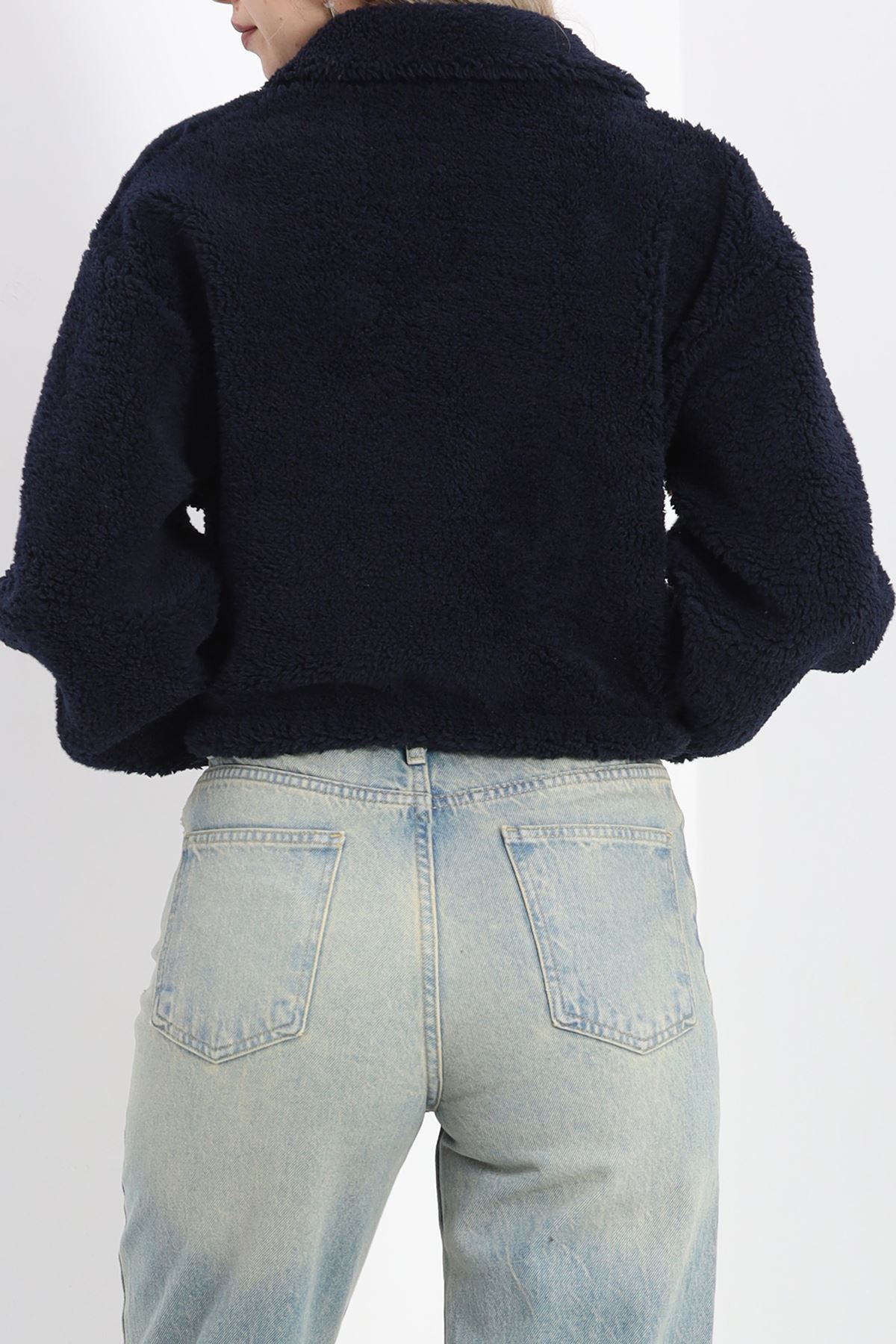 Üç İplik Beli Lastikli Polar Sweat Lacivert - 20708.1872.