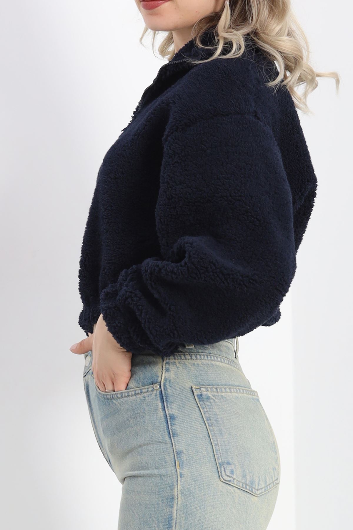 Üç İplik Beli Lastikli Polar Sweat Lacivert - 20708.1872.
