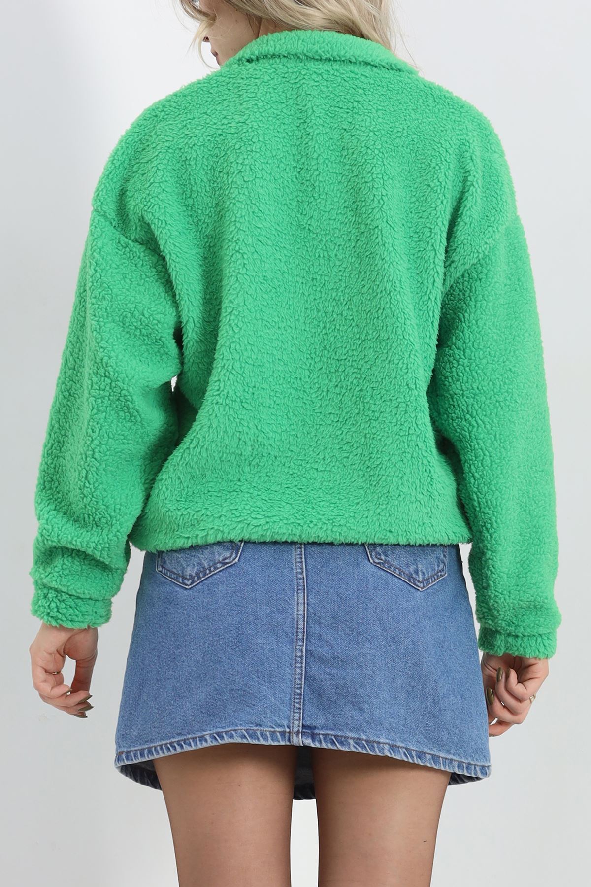 Fermuarlı Stoperli Polar Sweat Yeşil - 20377.1872.