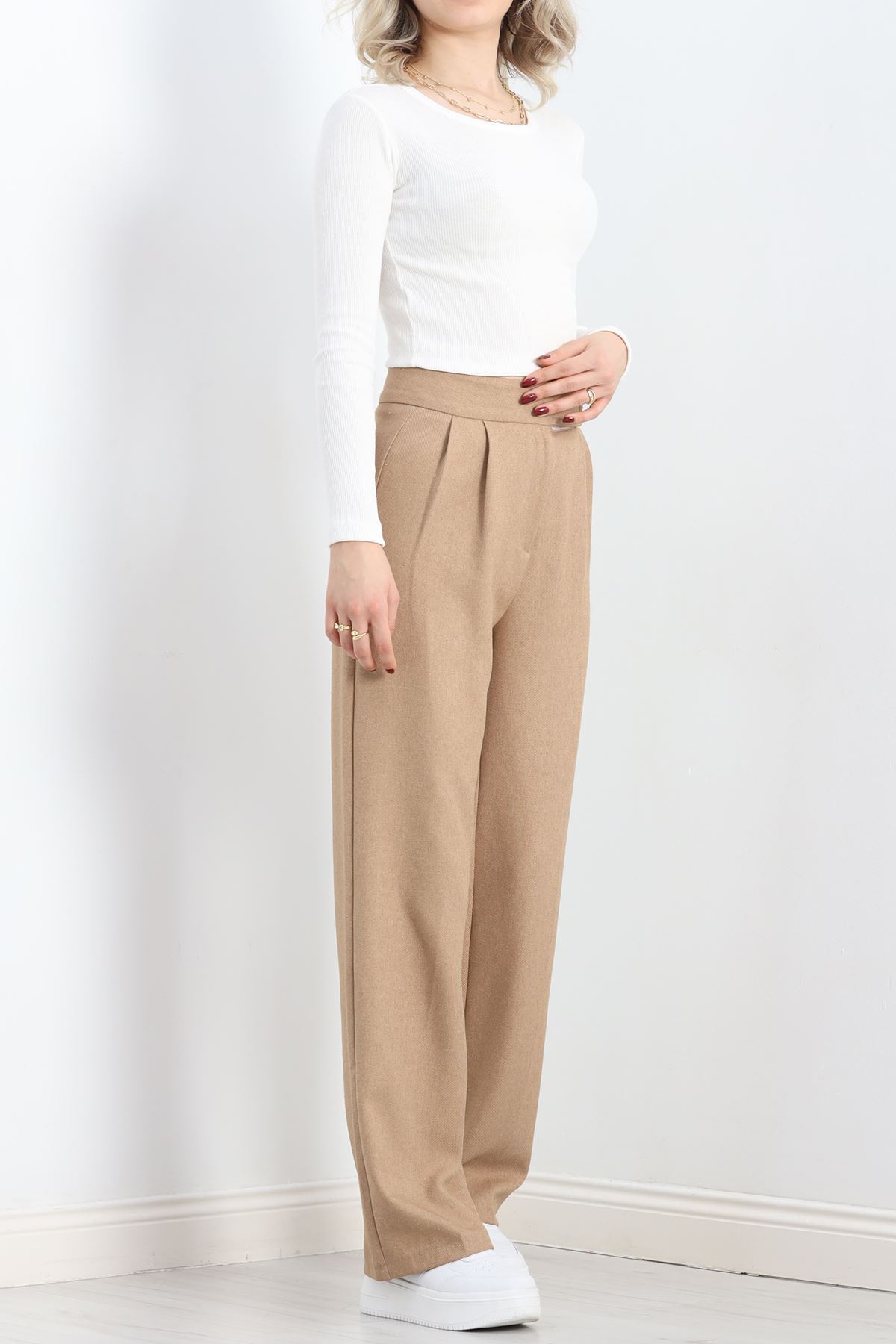 Kaşkorse Bisiklet Yaka Crop Body Ekru - 19345.1567.