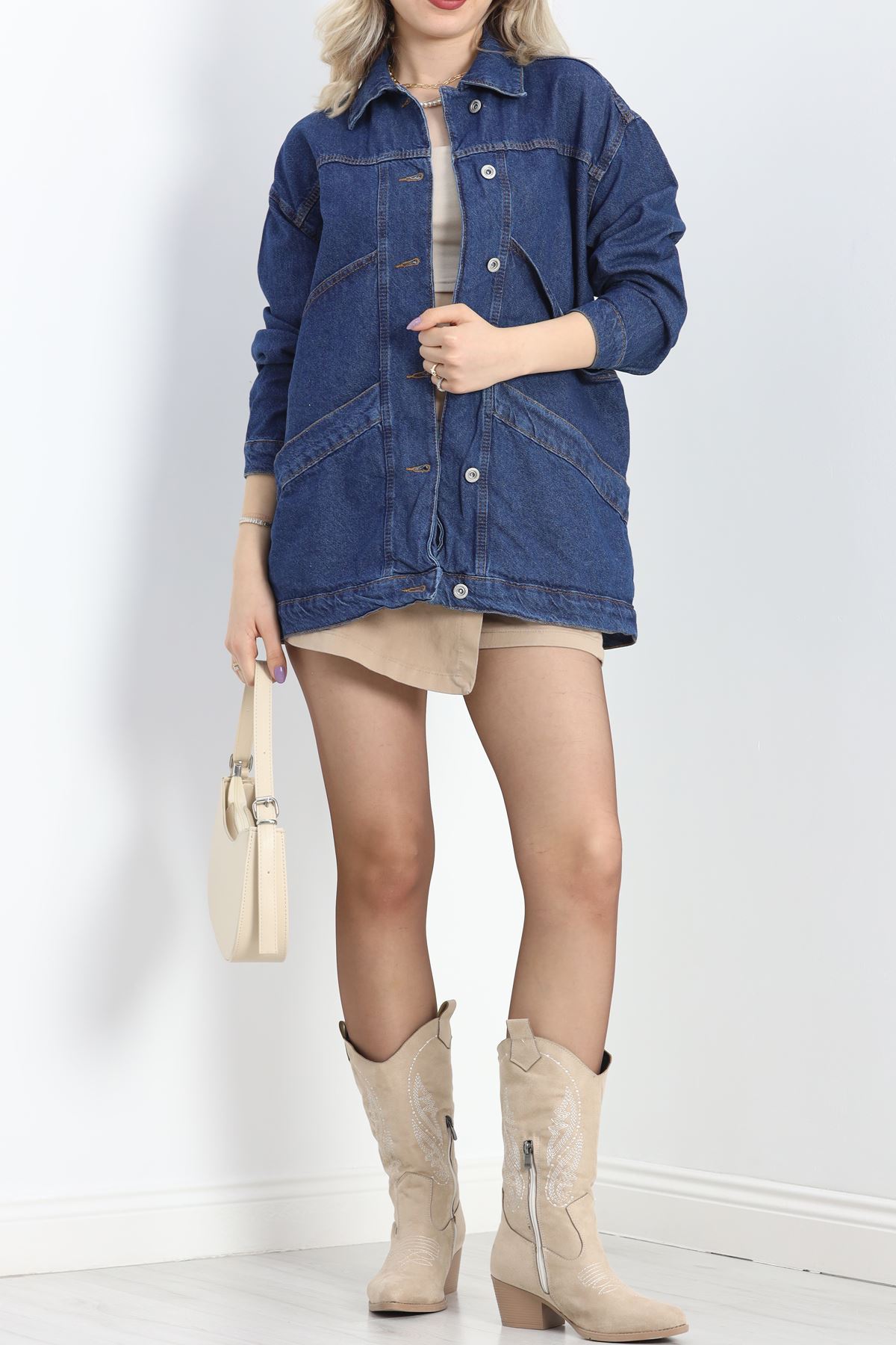 Oversize Kot Ceket Mavi2 - 10002.1778.