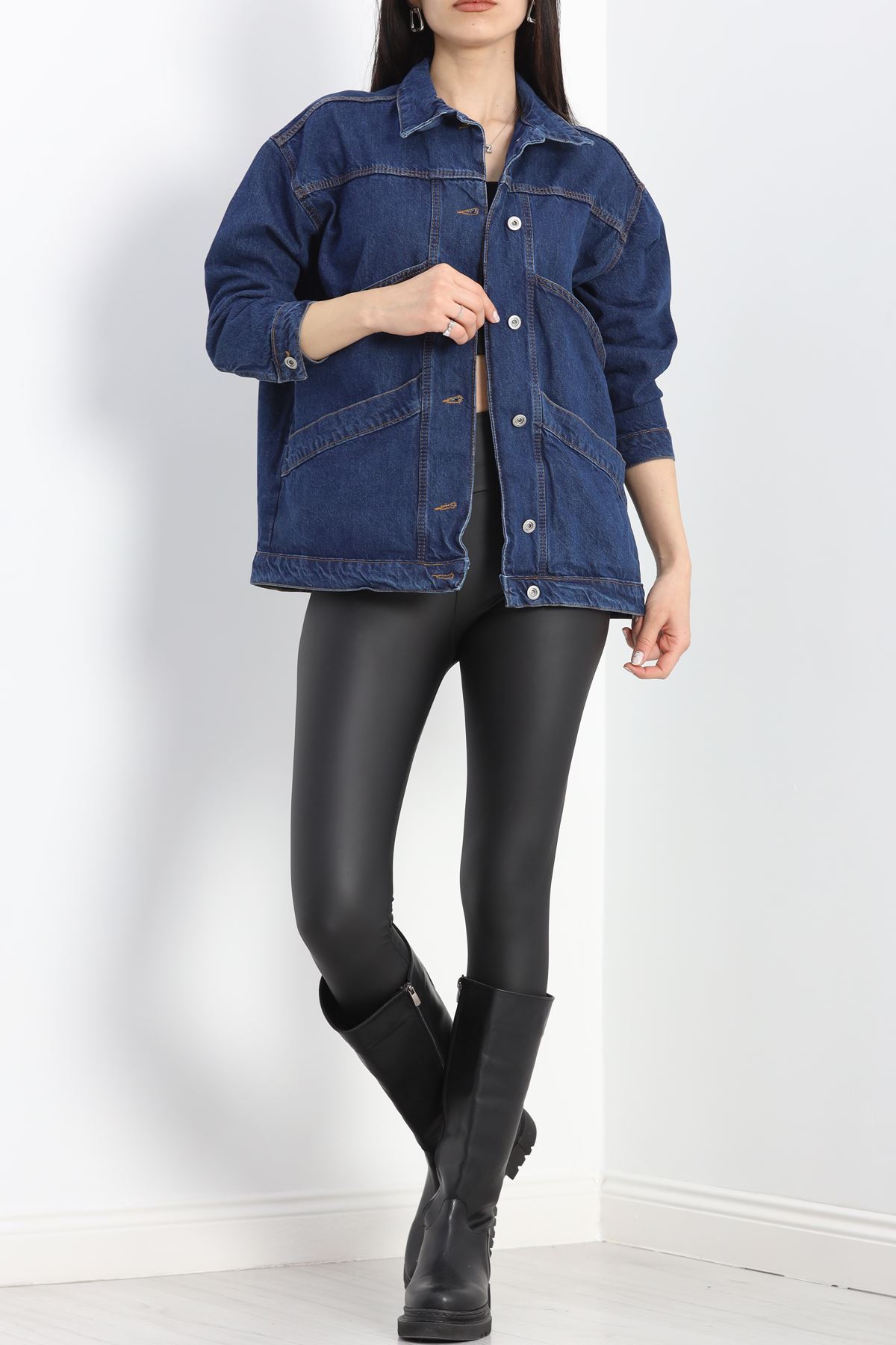 Oversize Kot Ceket Mavi1 - 10002.1778.