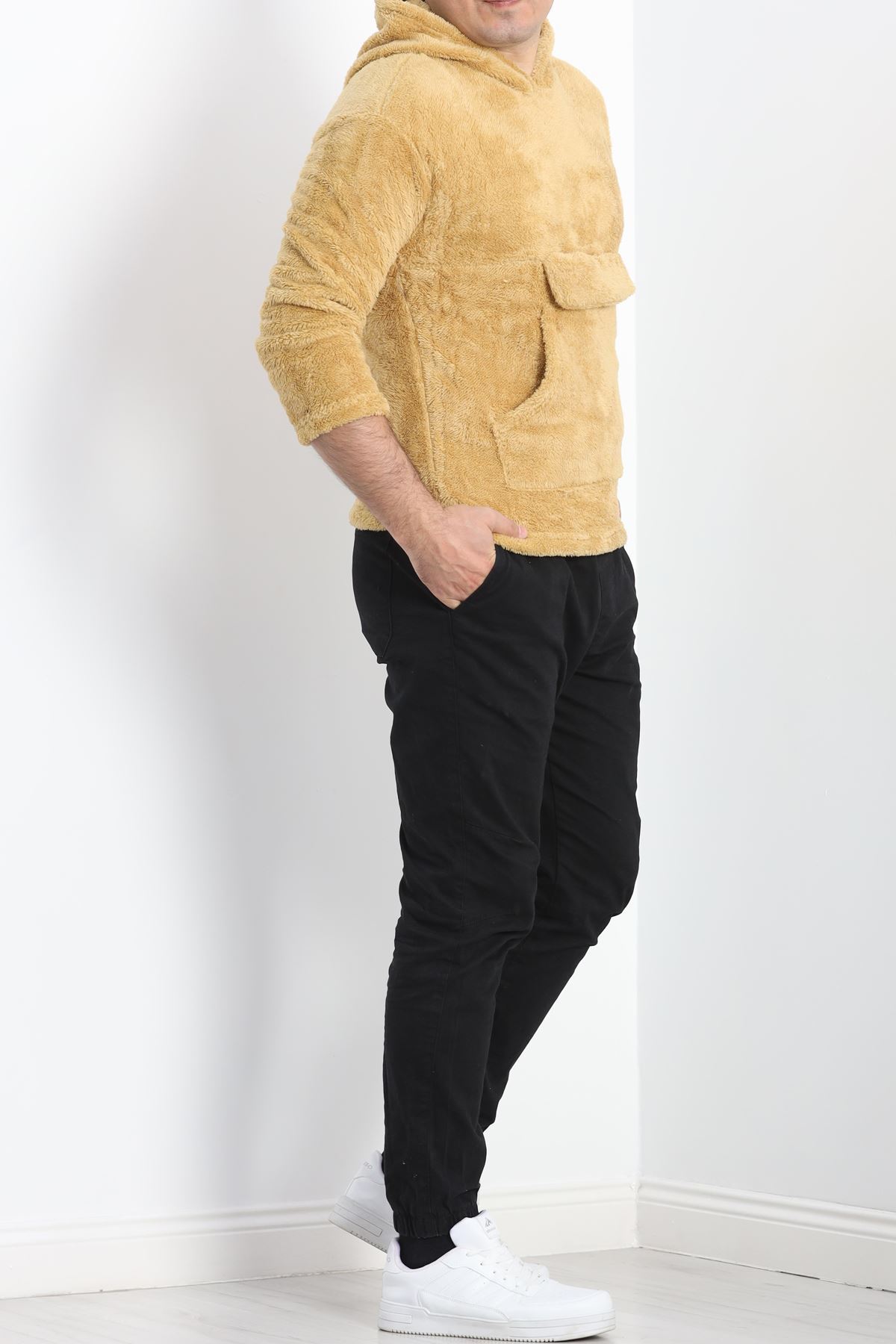 Kanguru Cep Kapşonlu Peluş Sweat Camel - 9062.1153.
