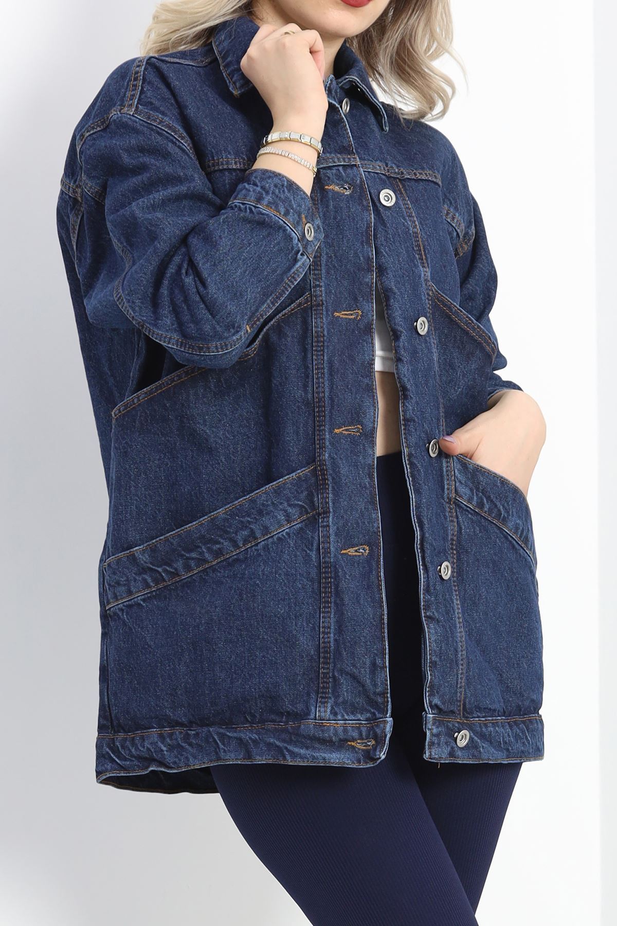 Oversize Kot Ceket Mavi6 - 10002.1778.