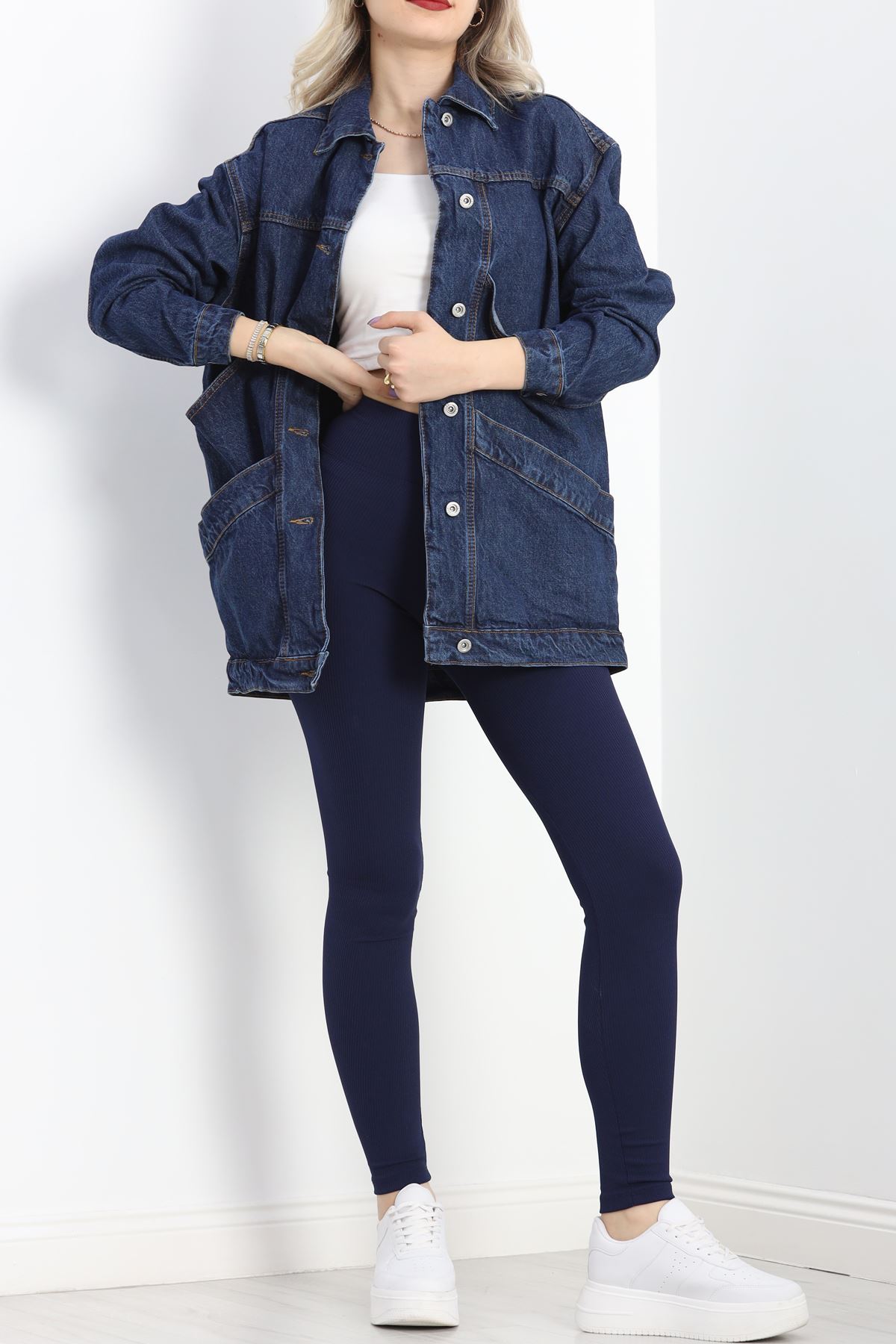 Oversize Kot Ceket Mavi6 - 10002.1778.