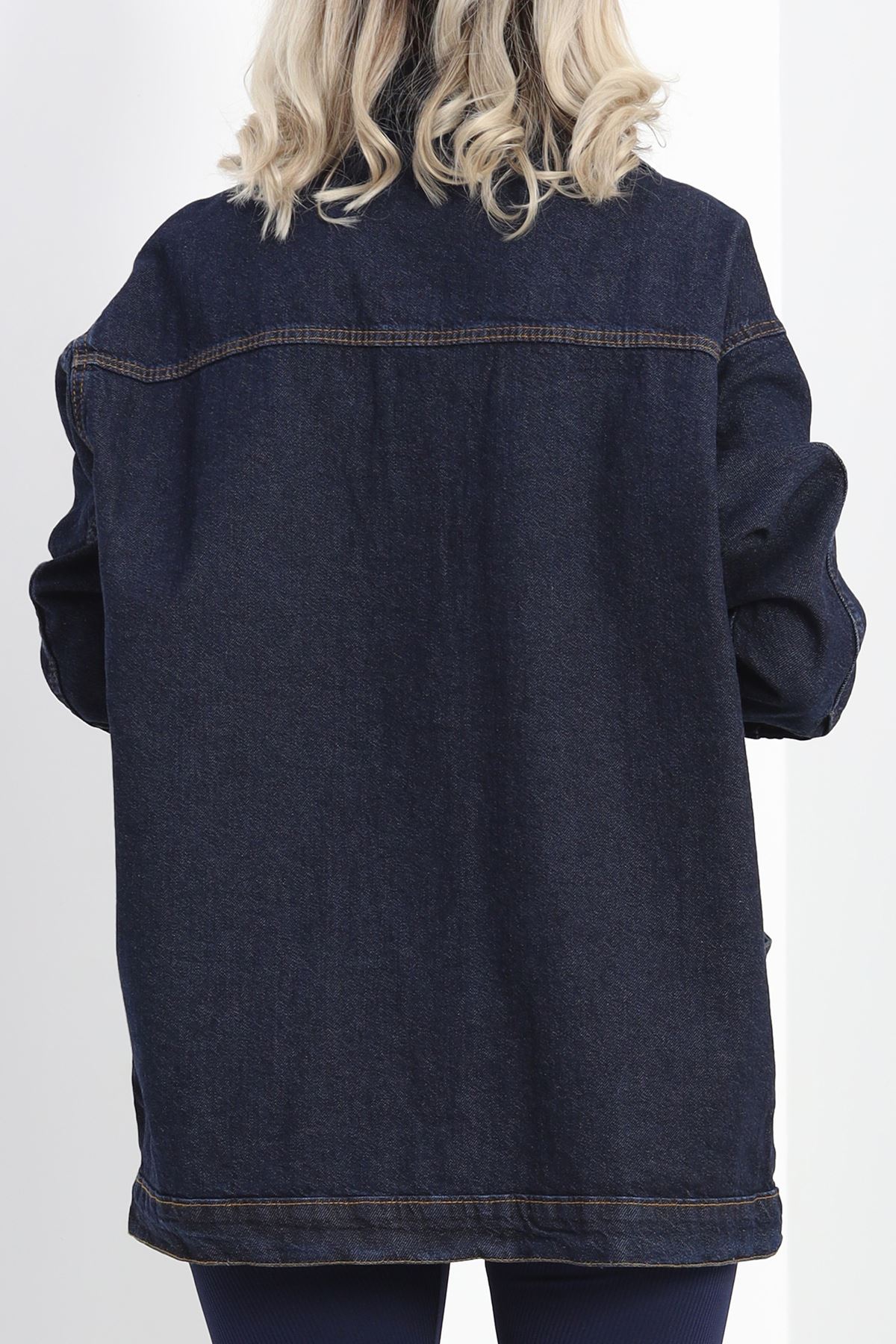 Oversize Kot Ceket Lacivert - 10002.1778.
