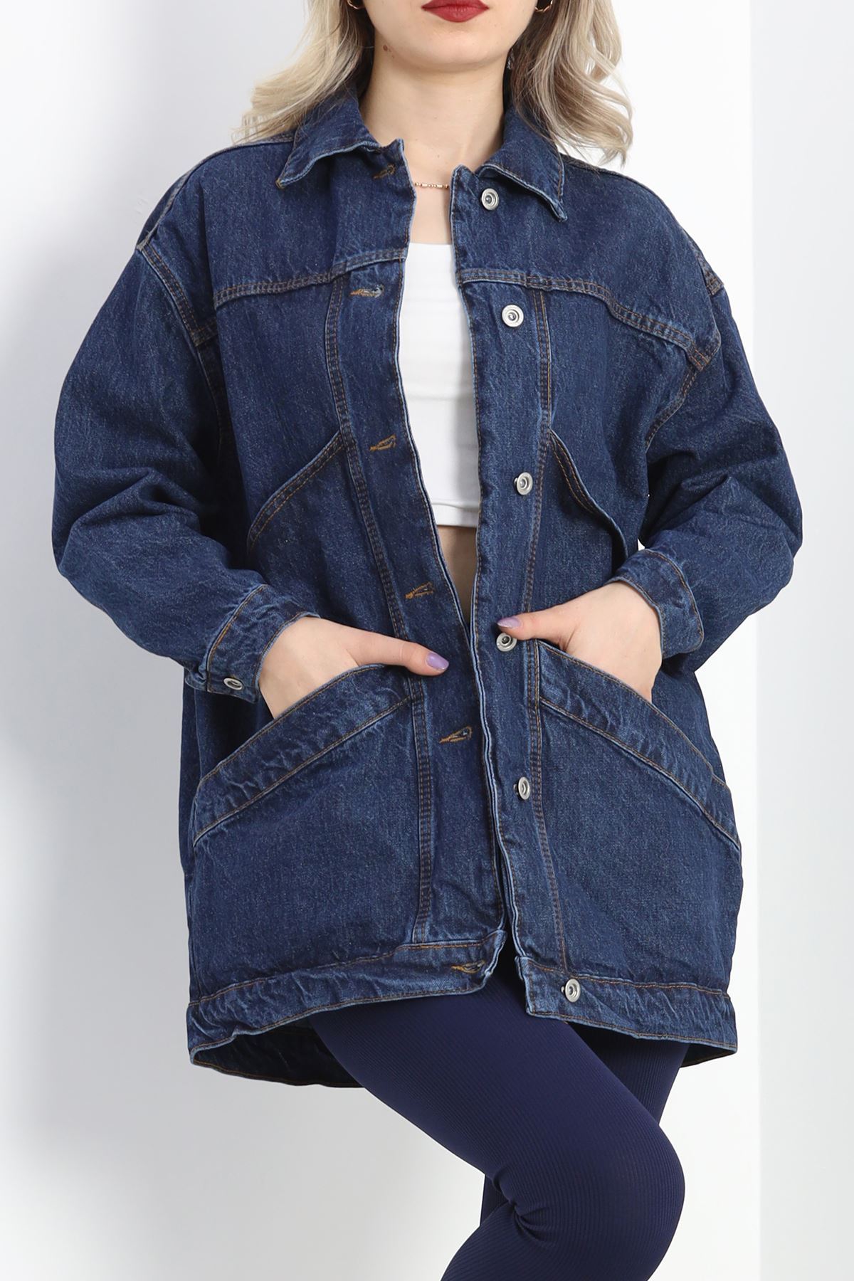 Oversize Kot Ceket Mavi6 - 10002.1778.