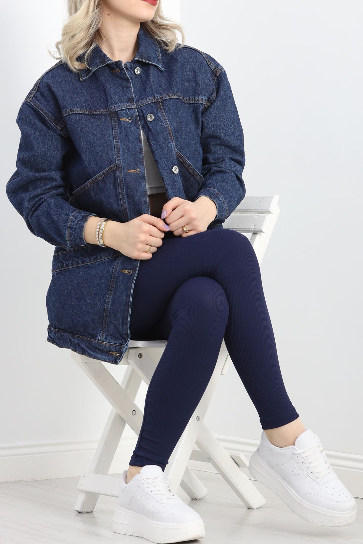 Oversize Kot Ceket Mavi6 - 10002.1778.