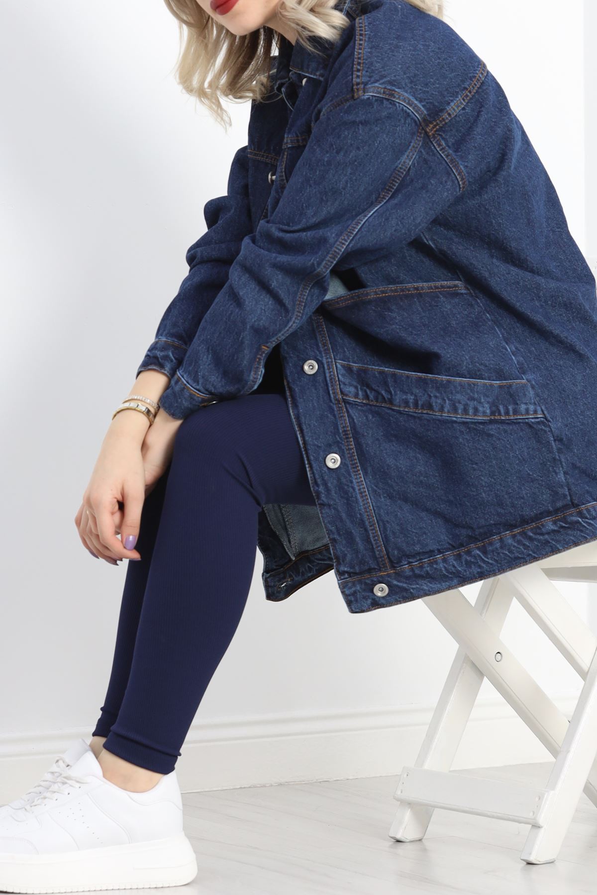 Oversize Kot Ceket Mavi6 - 10002.1778.