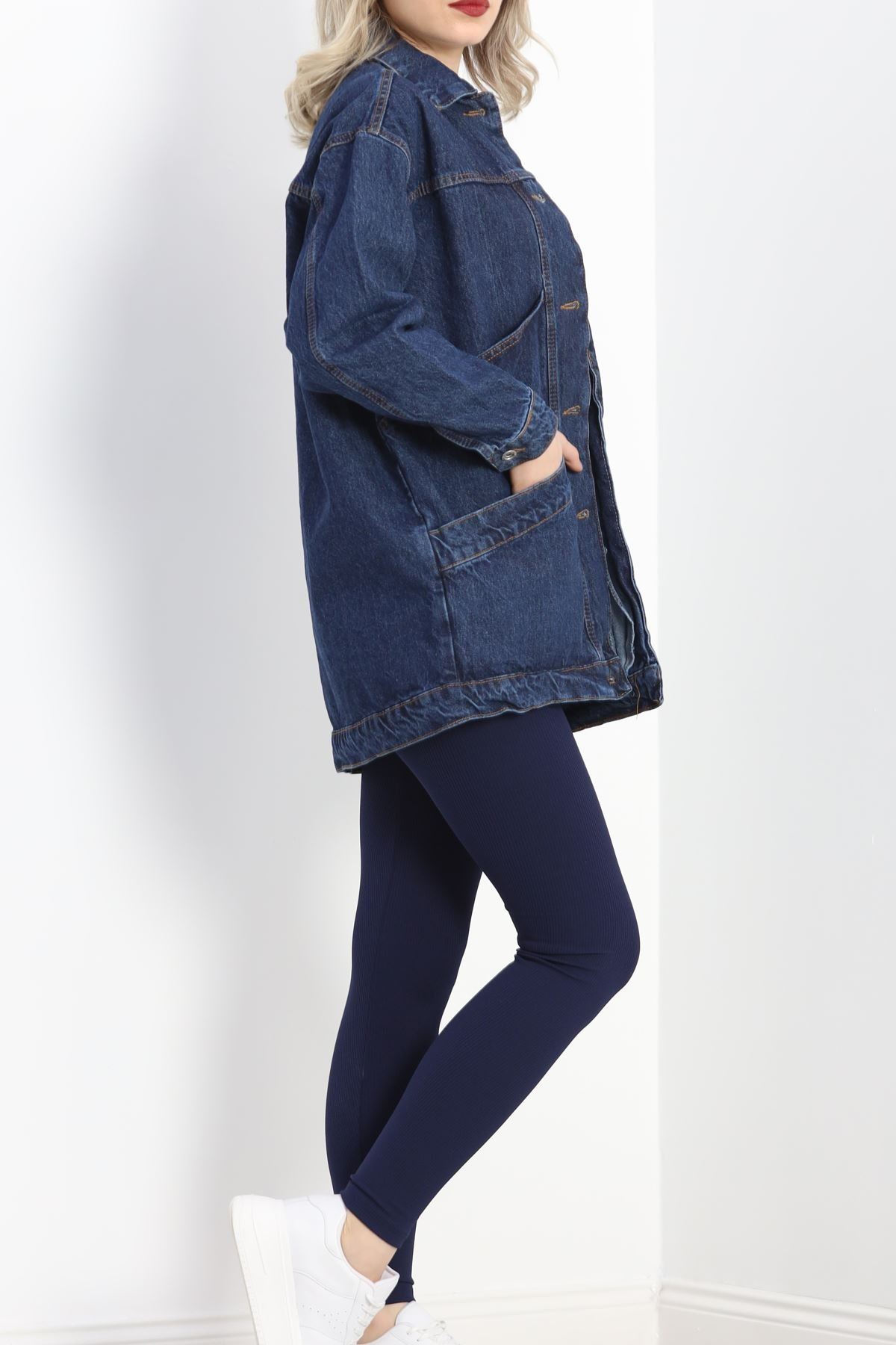 Oversize Kot Ceket Mavi6 - 10002.1778.