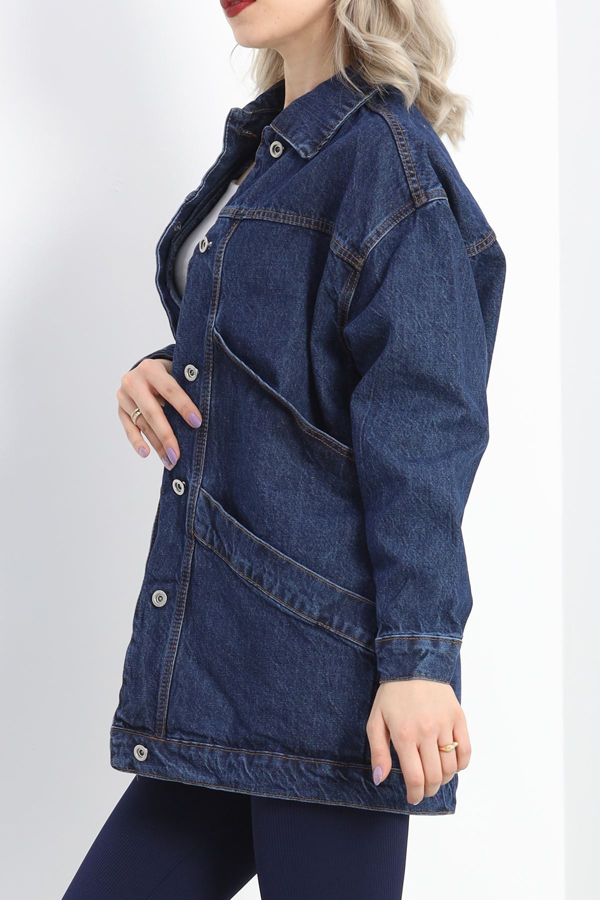 Oversize Kot Ceket Mavi6 - 10002.1778.