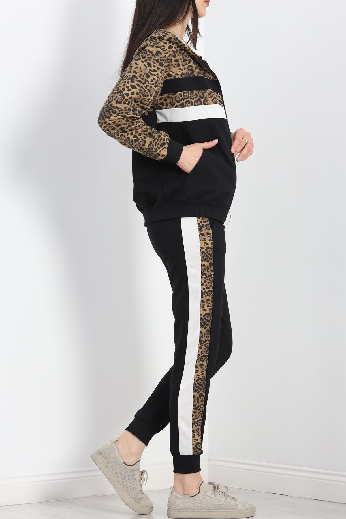 Fermuarlı Eşofman Takımı Leoparsiyah - 9968.1005.