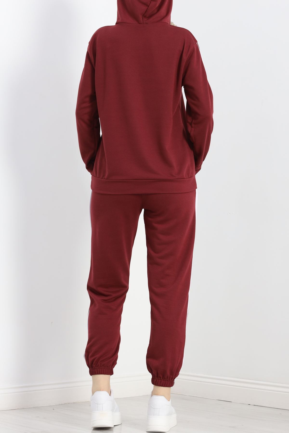 Fermuarlı Eşofman Takımı Bordo - 20106.1005.