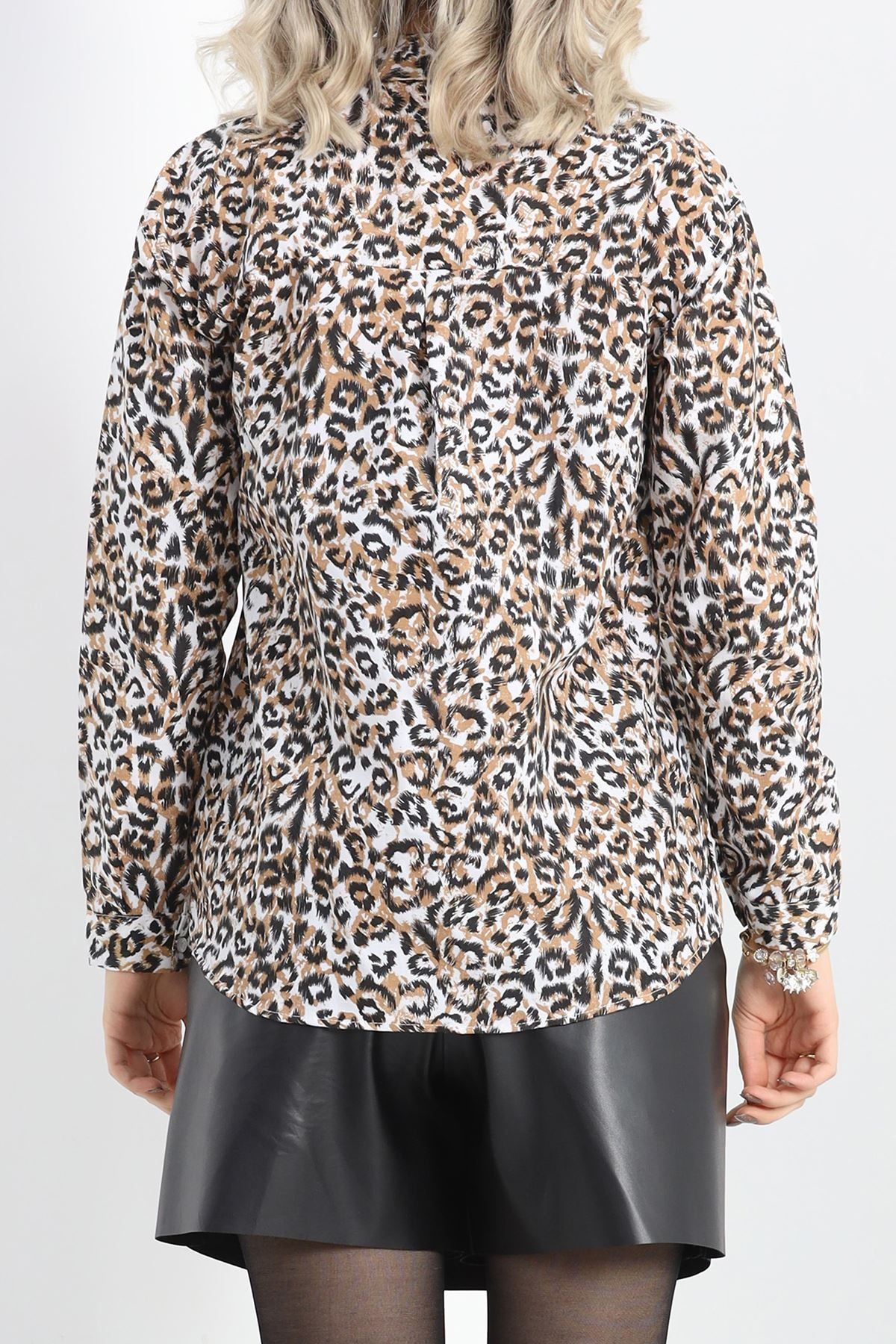 Baskılı Terikoton Gömlek Leopar - 25522.1874.