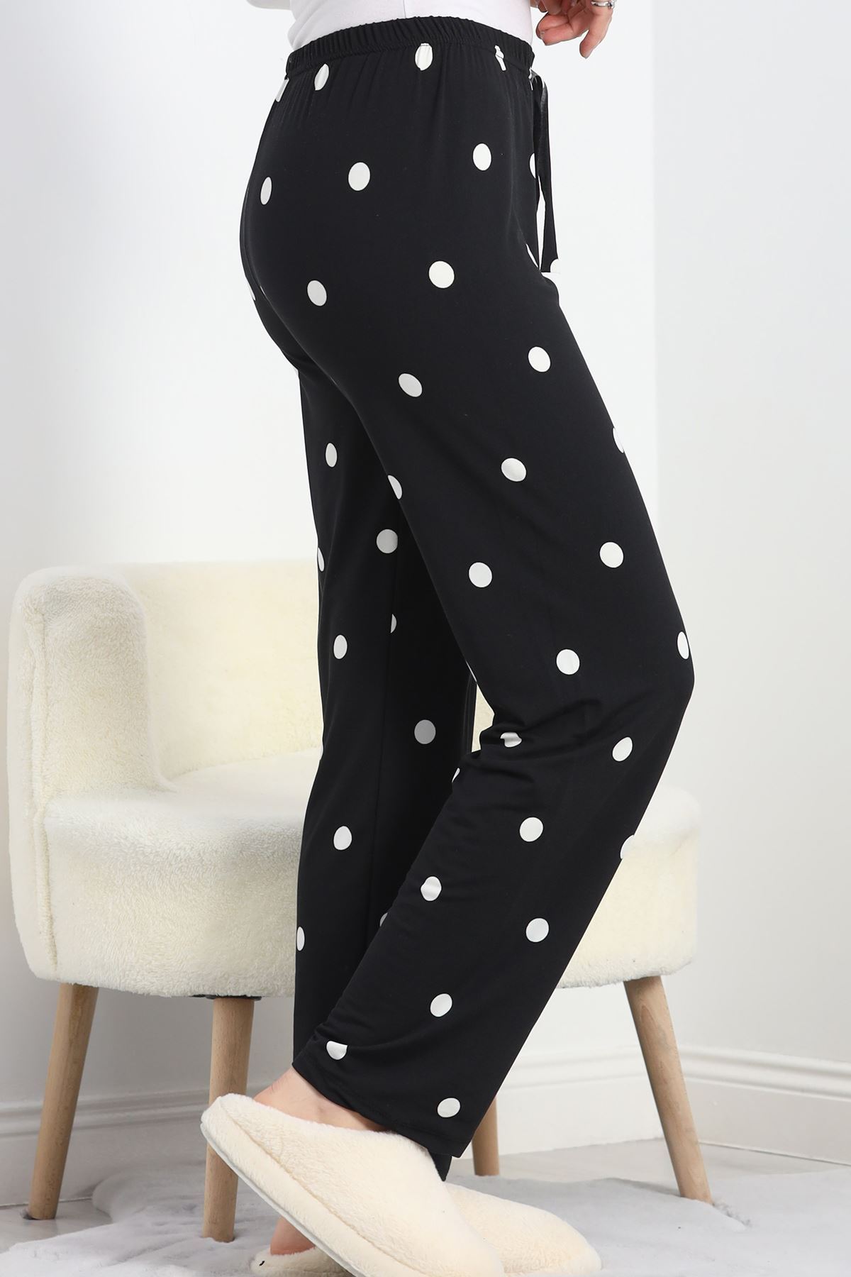 Milan Kumaş Pijama Altı Siyahpuanlı - 20788.1287.