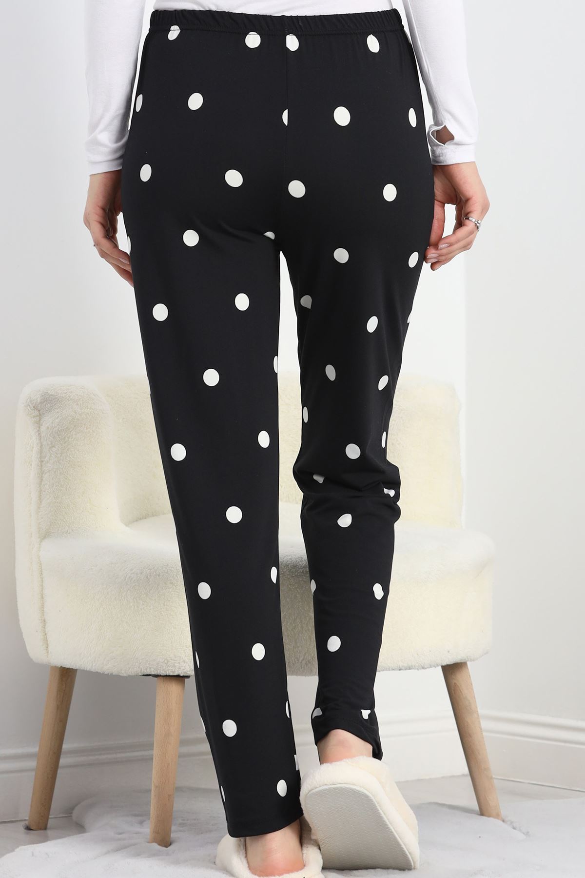 Milan Kumaş Pijama Altı Siyahpuanlı - 20788.1287.