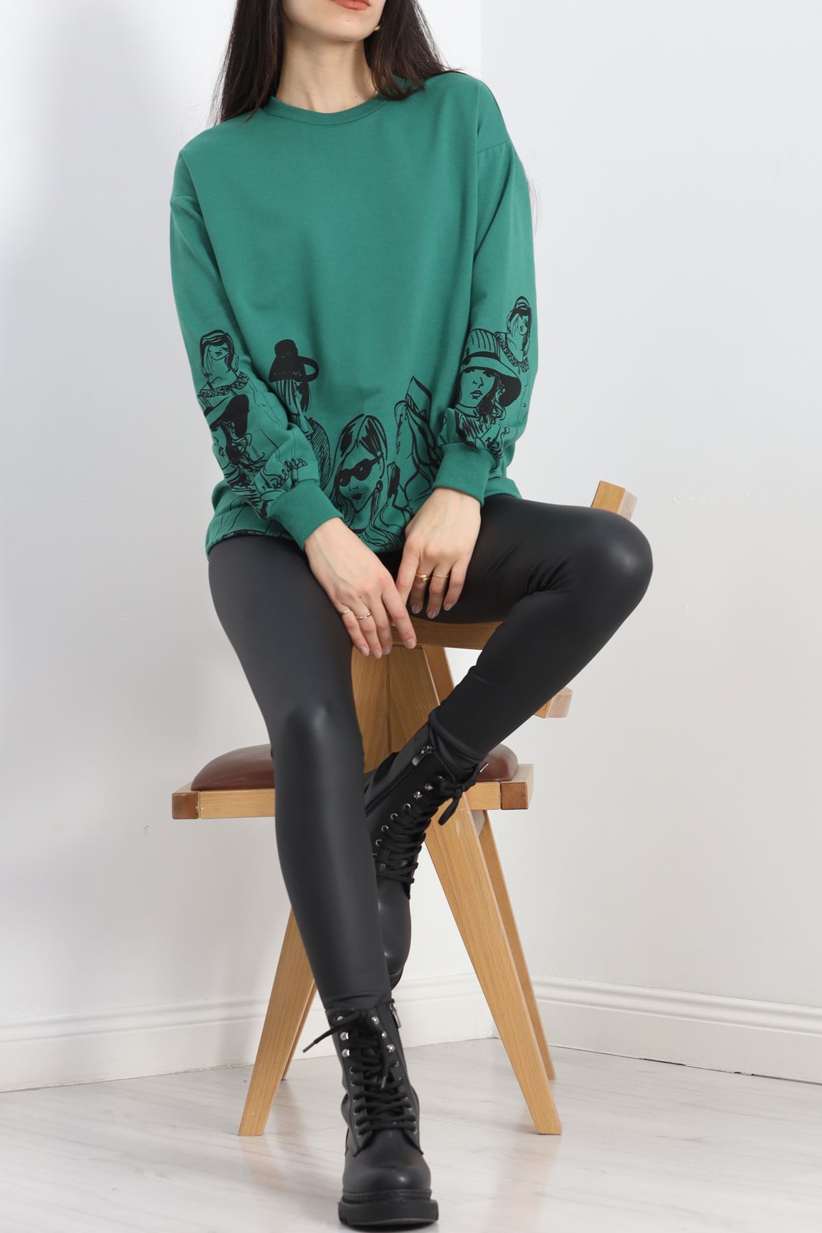 Baskılı İki İplik Tunik Sweat Nefti - 40044.555.