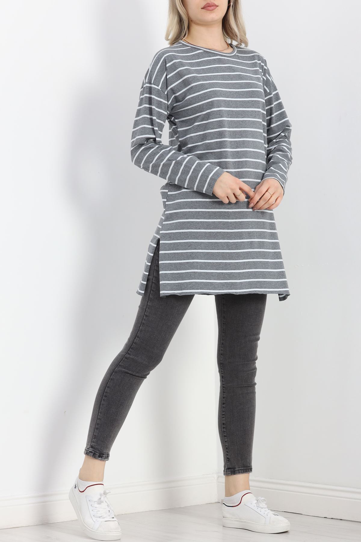 Çizgili Tunik Fümebeyaz - 11313.1567.