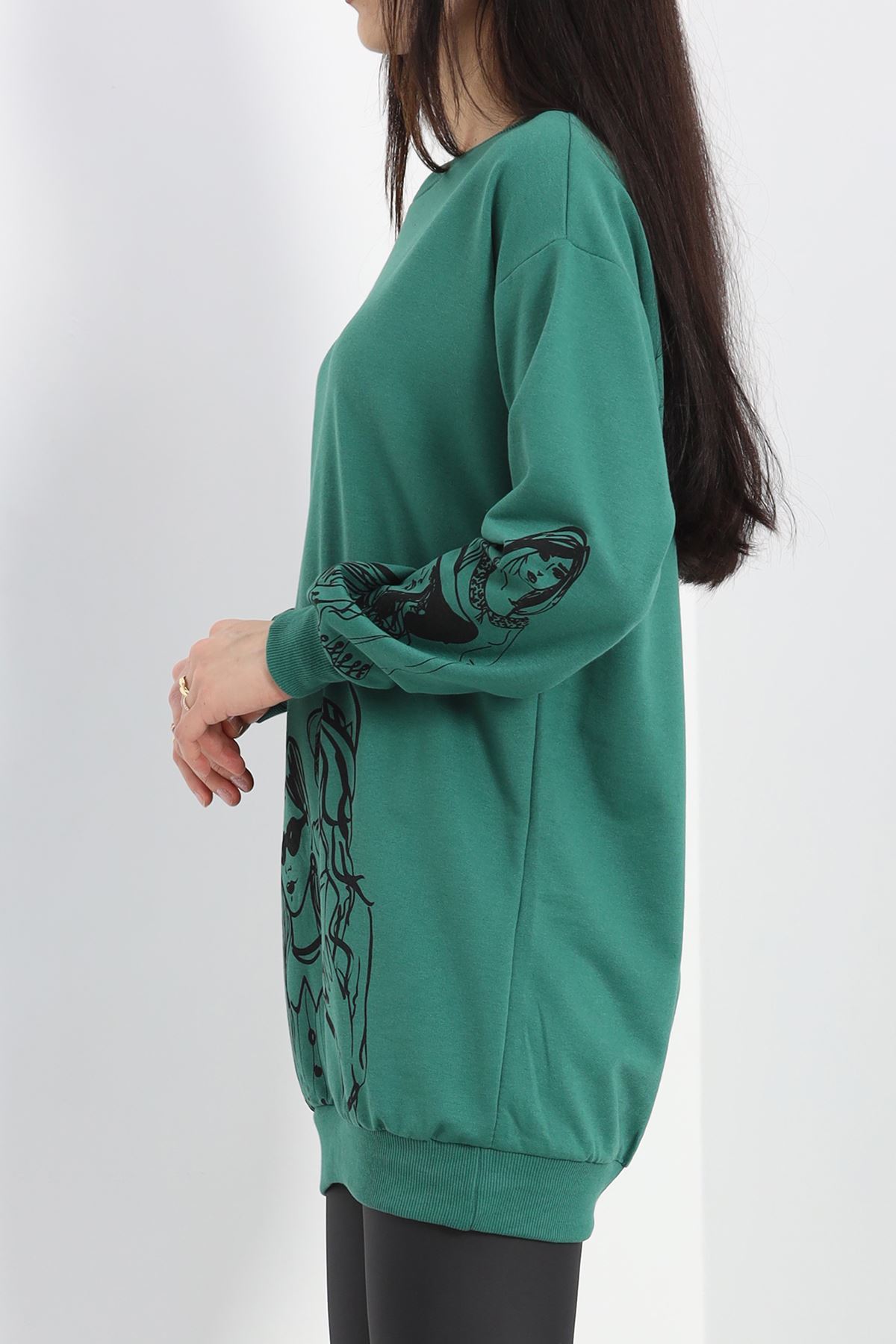 Baskılı İki İplik Tunik Sweat Nefti - 40044.555.