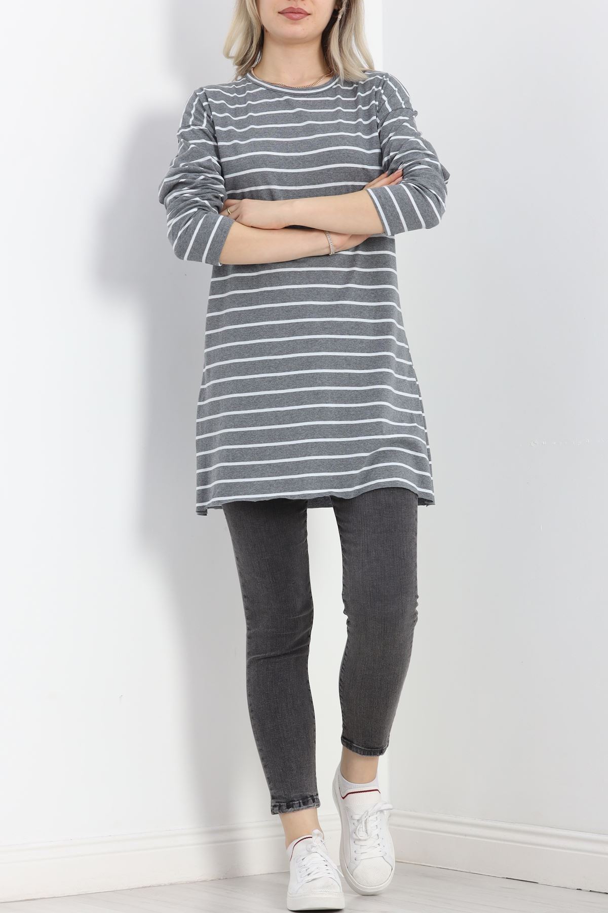 Çizgili Tunik Fümebeyaz - 11313.1567.