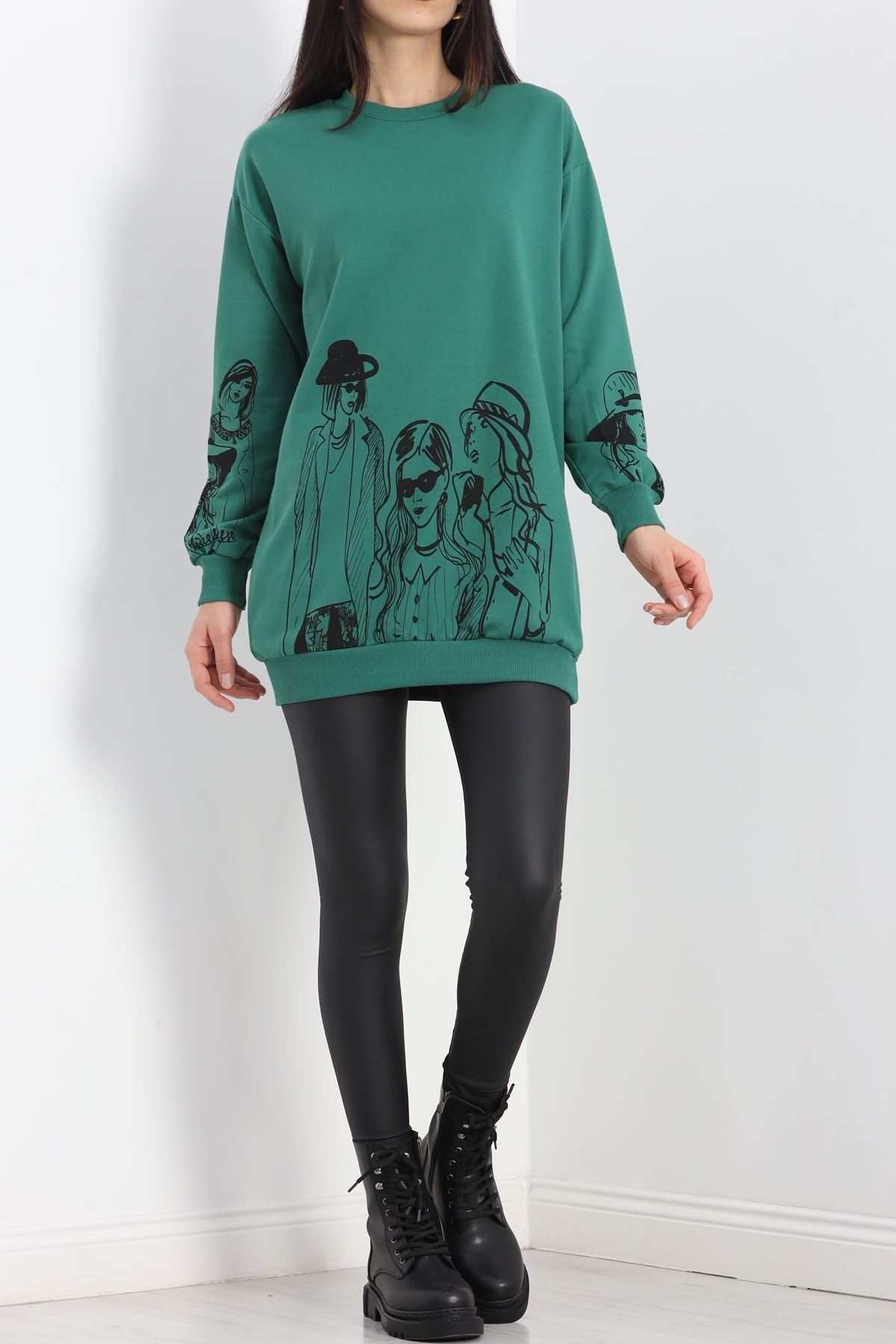 Baskılı İki İplik Tunik Sweat Nefti - 40044.555.