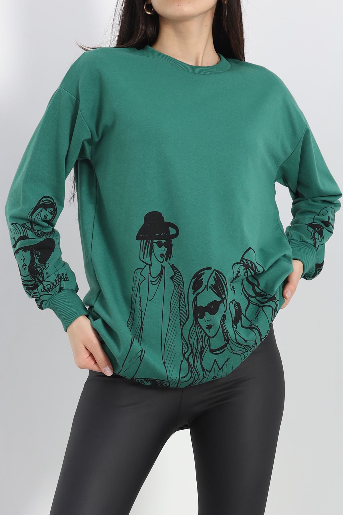 Baskılı İki İplik Tunik Sweat Nefti - 40044.555.