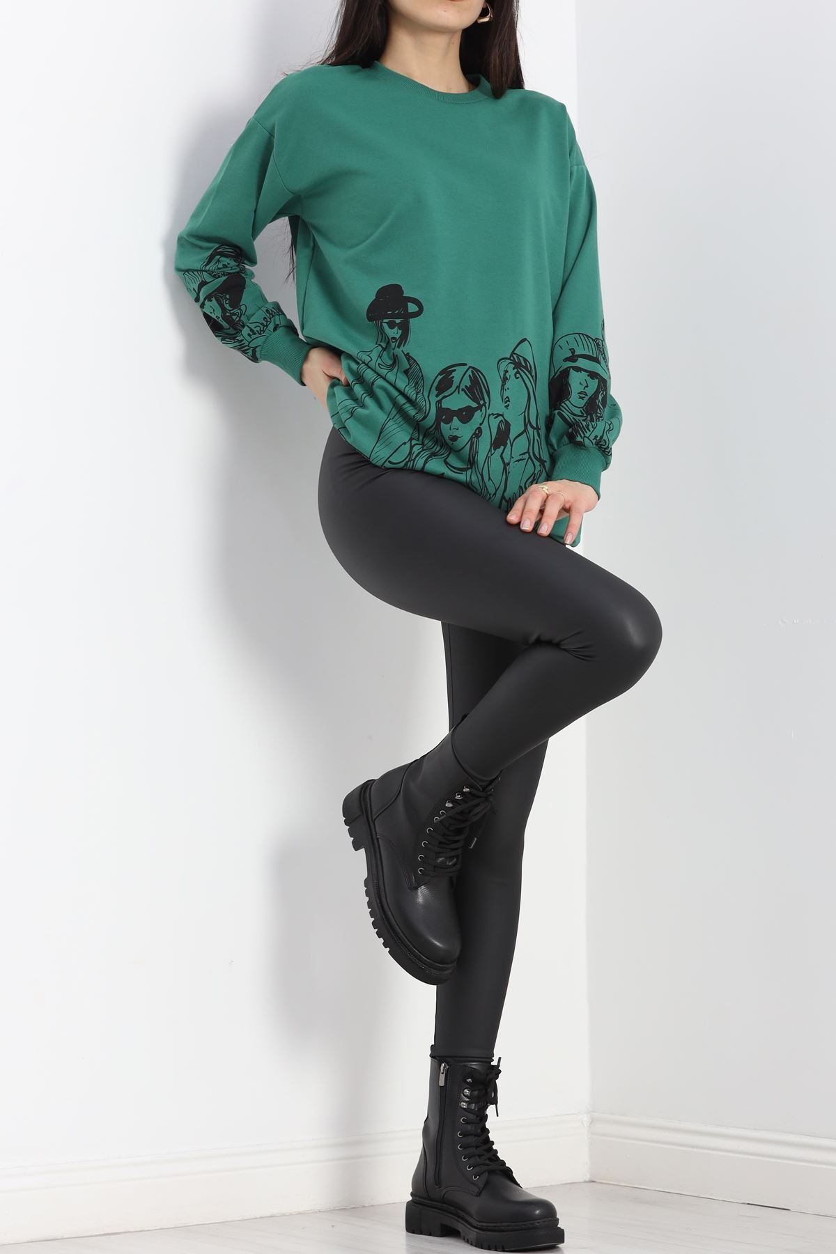 Baskılı İki İplik Tunik Sweat Nefti - 40044.555.