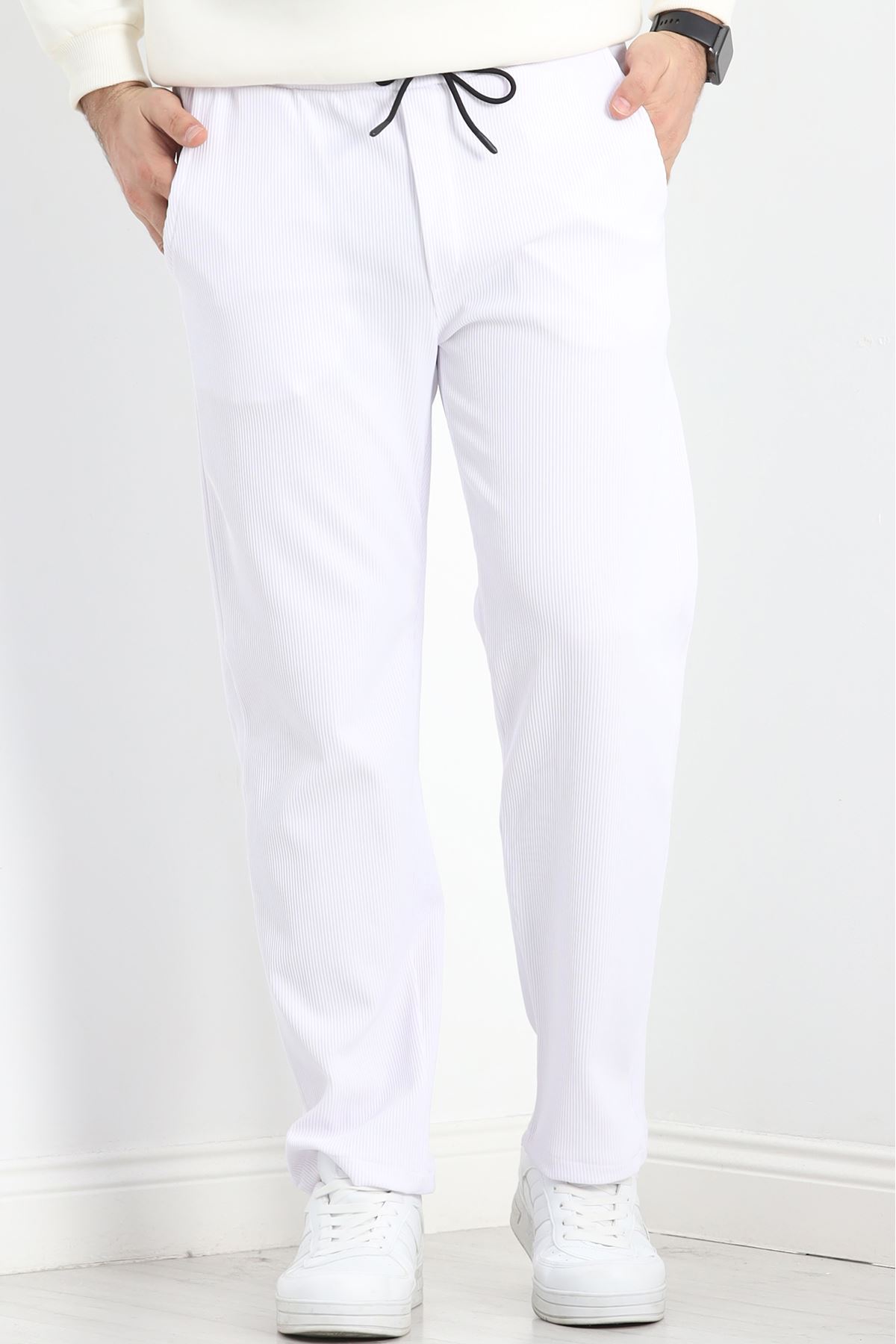 Örme Kumaş Pantolon Beyaz - 30008.1874.